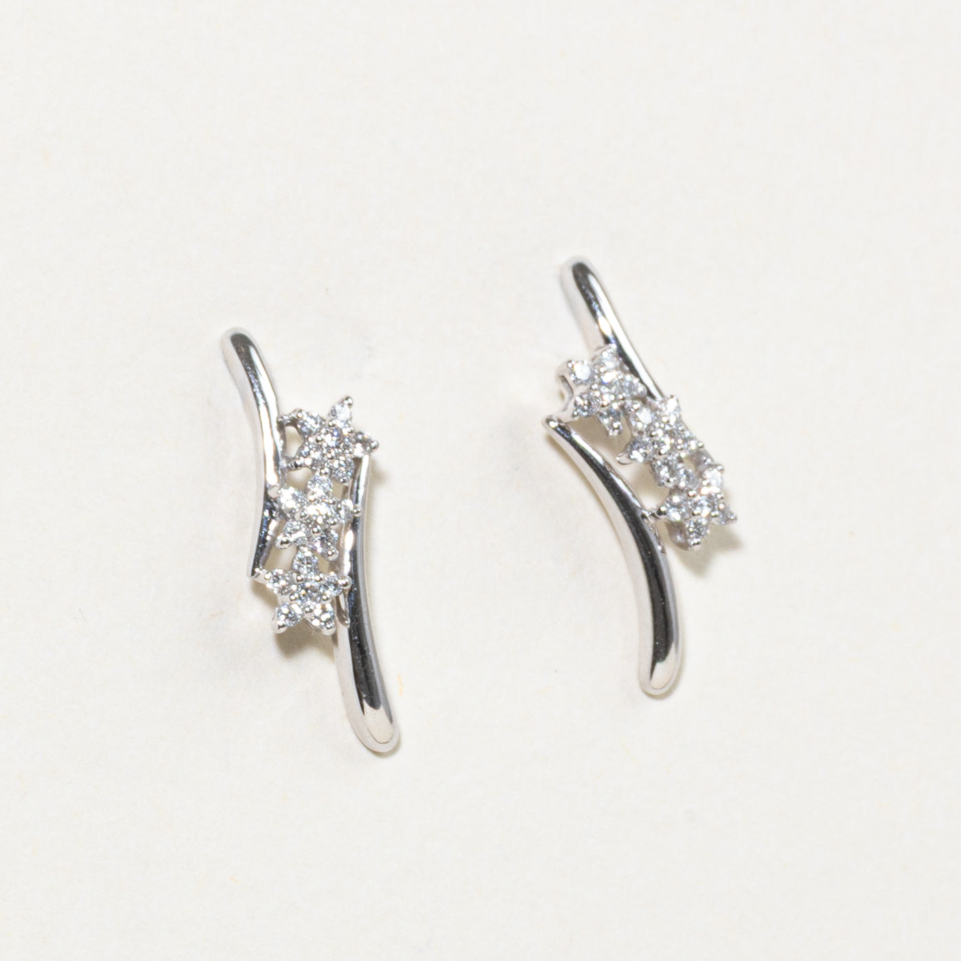Diamond Cluster Drop Earrings