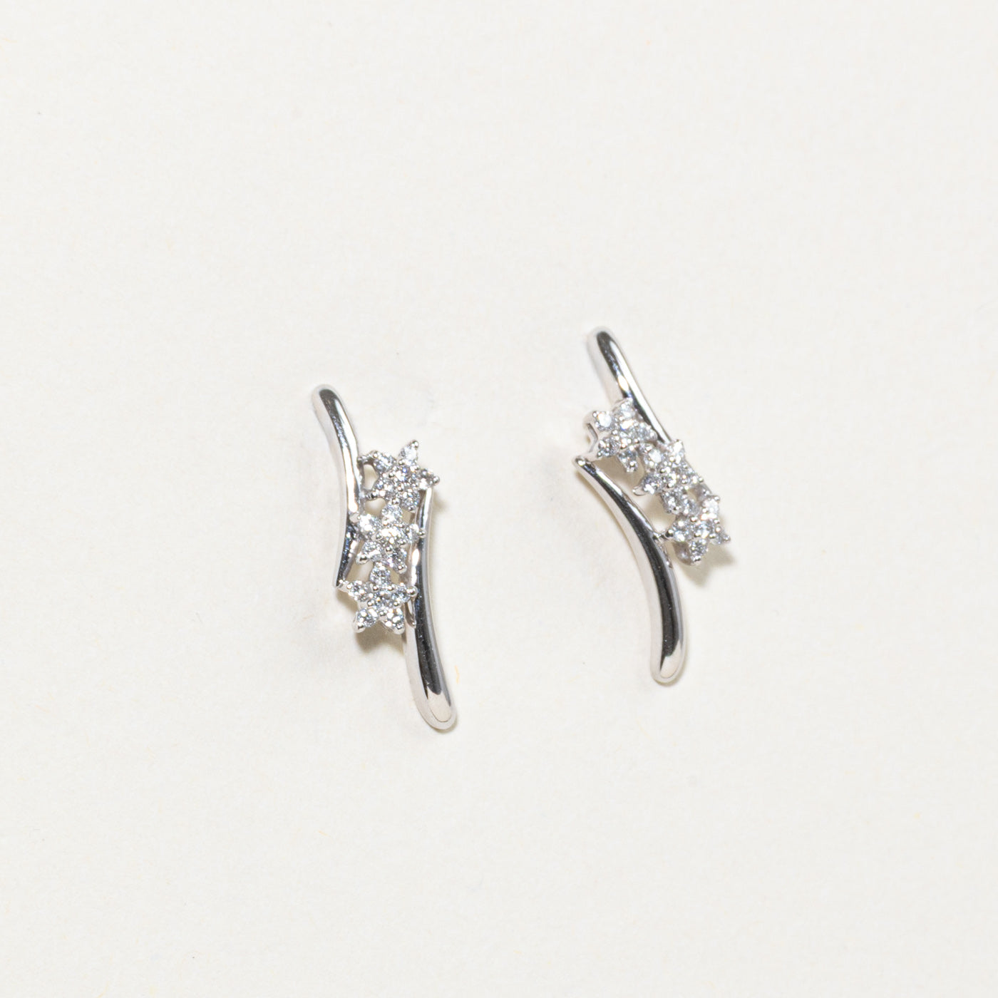 Diamond Cluster Drop Earrings