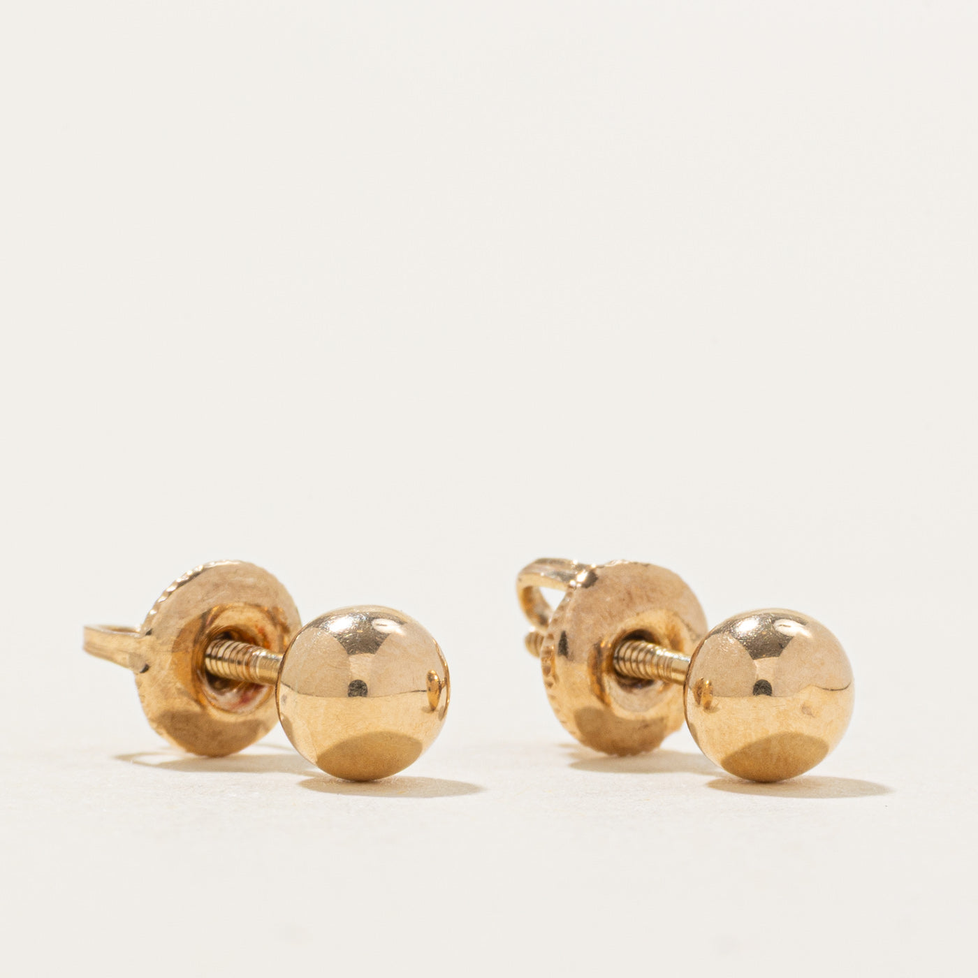 10k Yellow Gold Sphere Stud Earrings