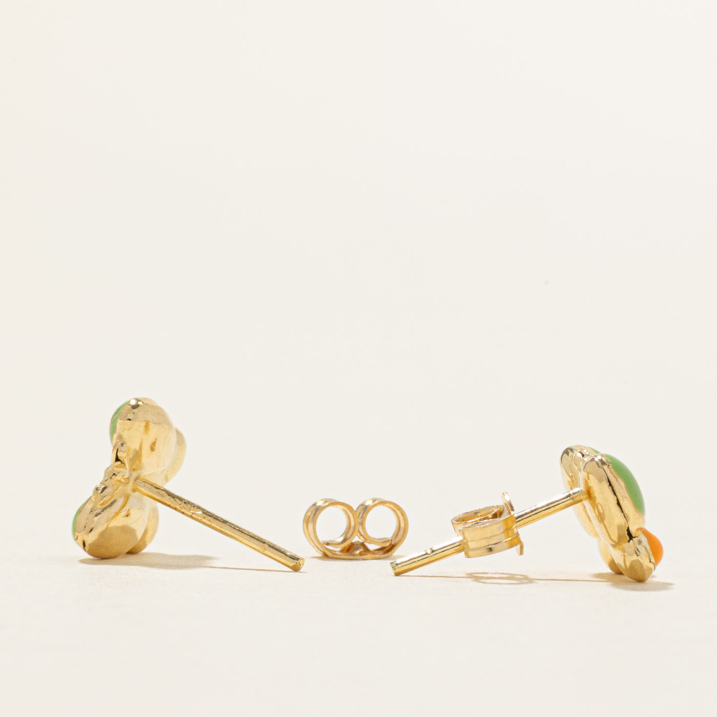 18k Yellow Gold Butterfly Stud Earrings