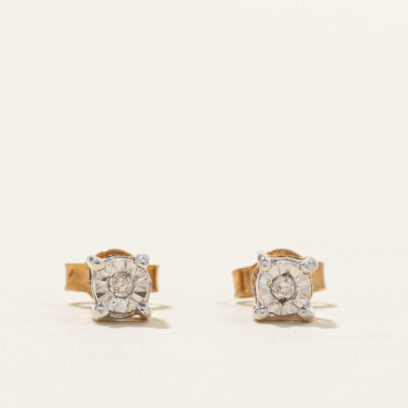 Illusion Set Diamond Stud Earrings