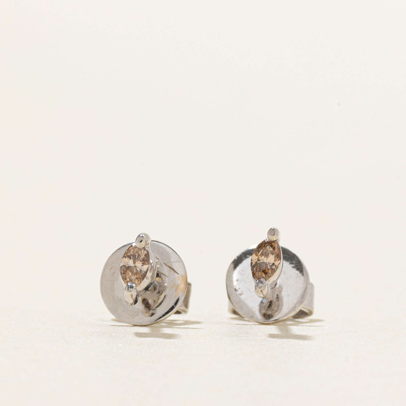 Marquise Cut Diamond Petite Stud Earrings