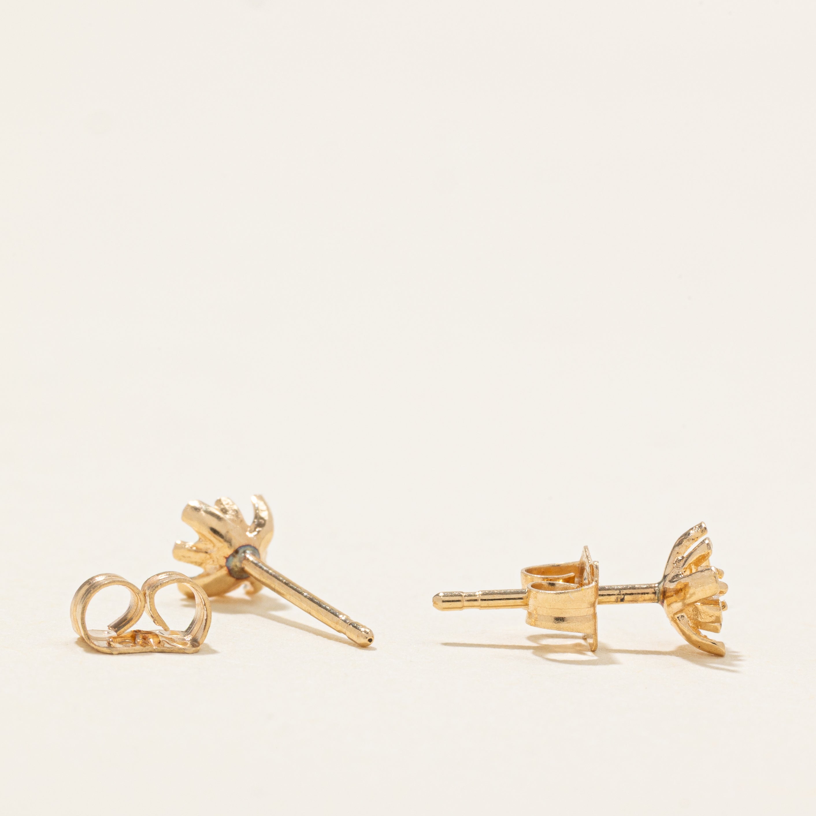 Diamond Flower Stud Earrings