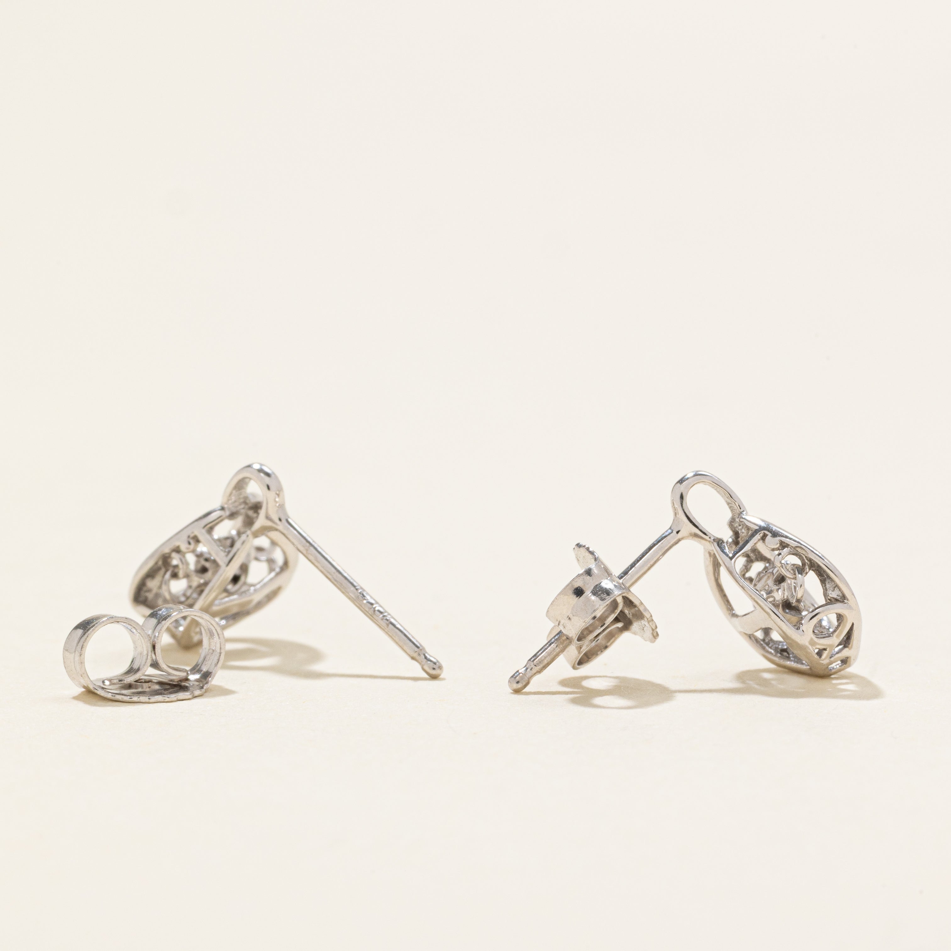 Illusion Set Diamond Geometric Stud Earrings