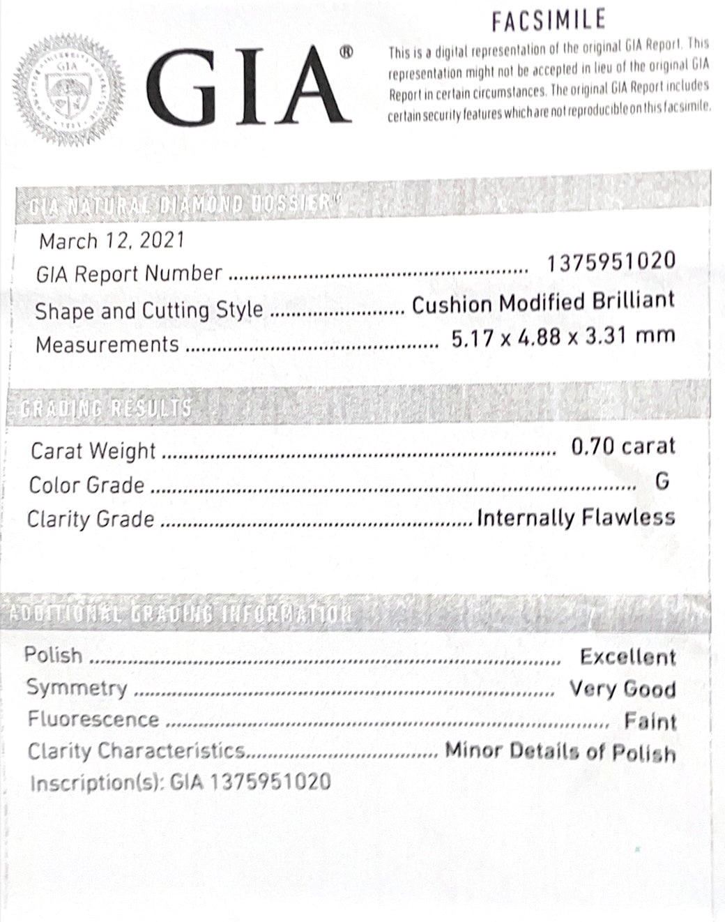 GIA Certified Cushion Cut Diamond Engagement Ring | 0.88ctw | SZ 7.5