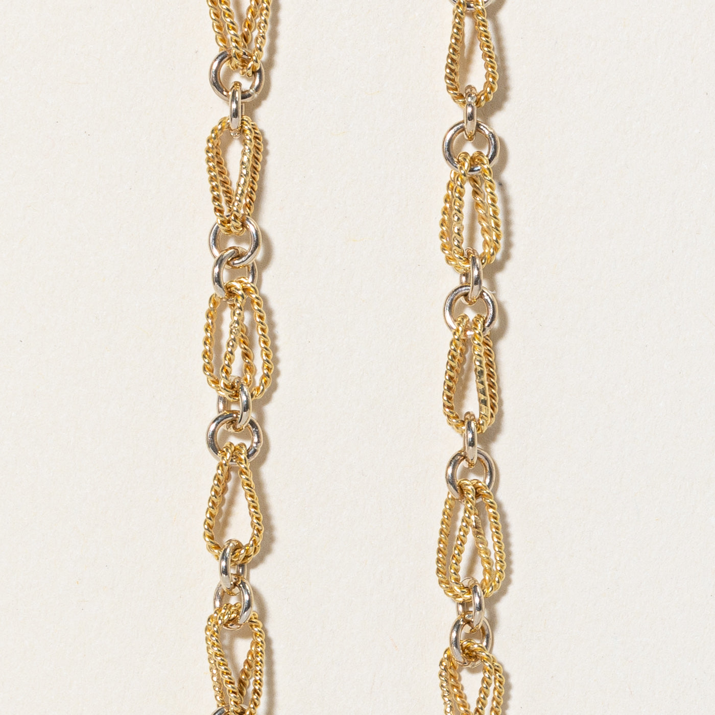 18k Two Tone Gold Textured Loop Chain | 23" |