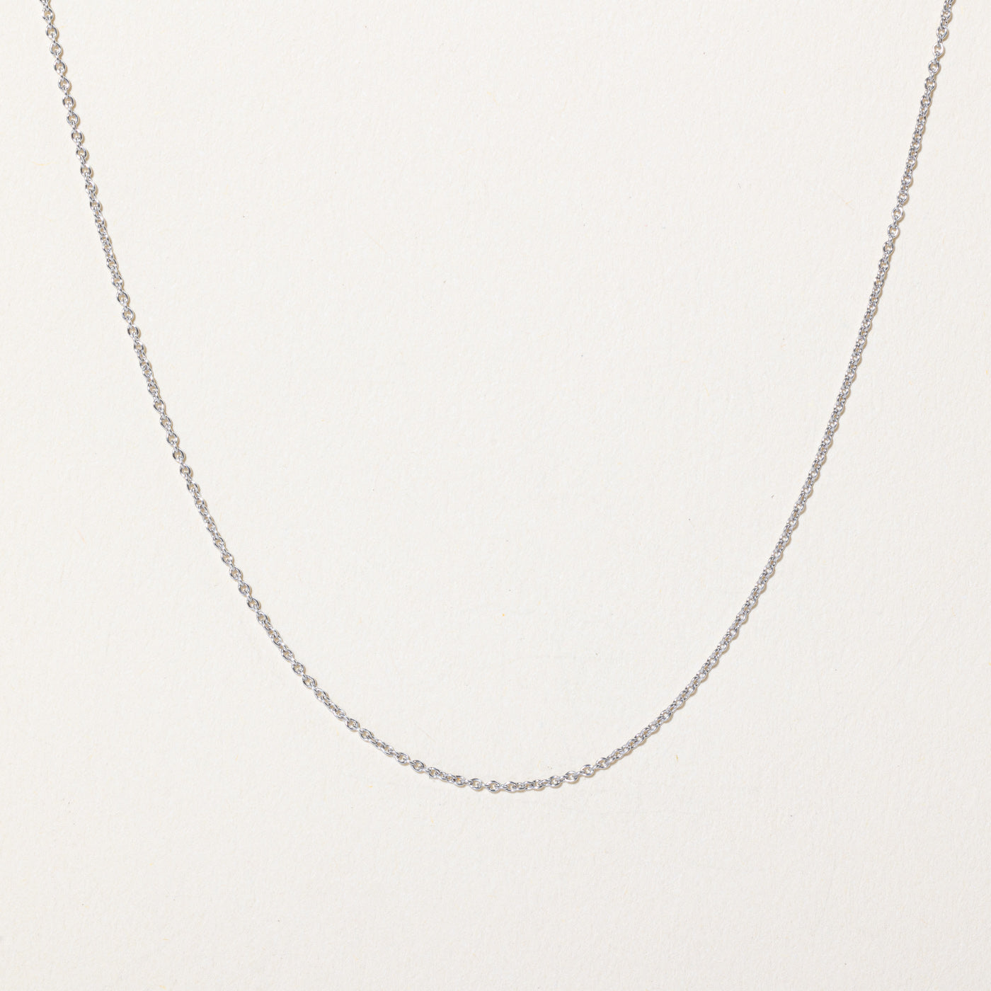 Chaîne à maillons rolo en or blanc 10 carats | 17"-18" |