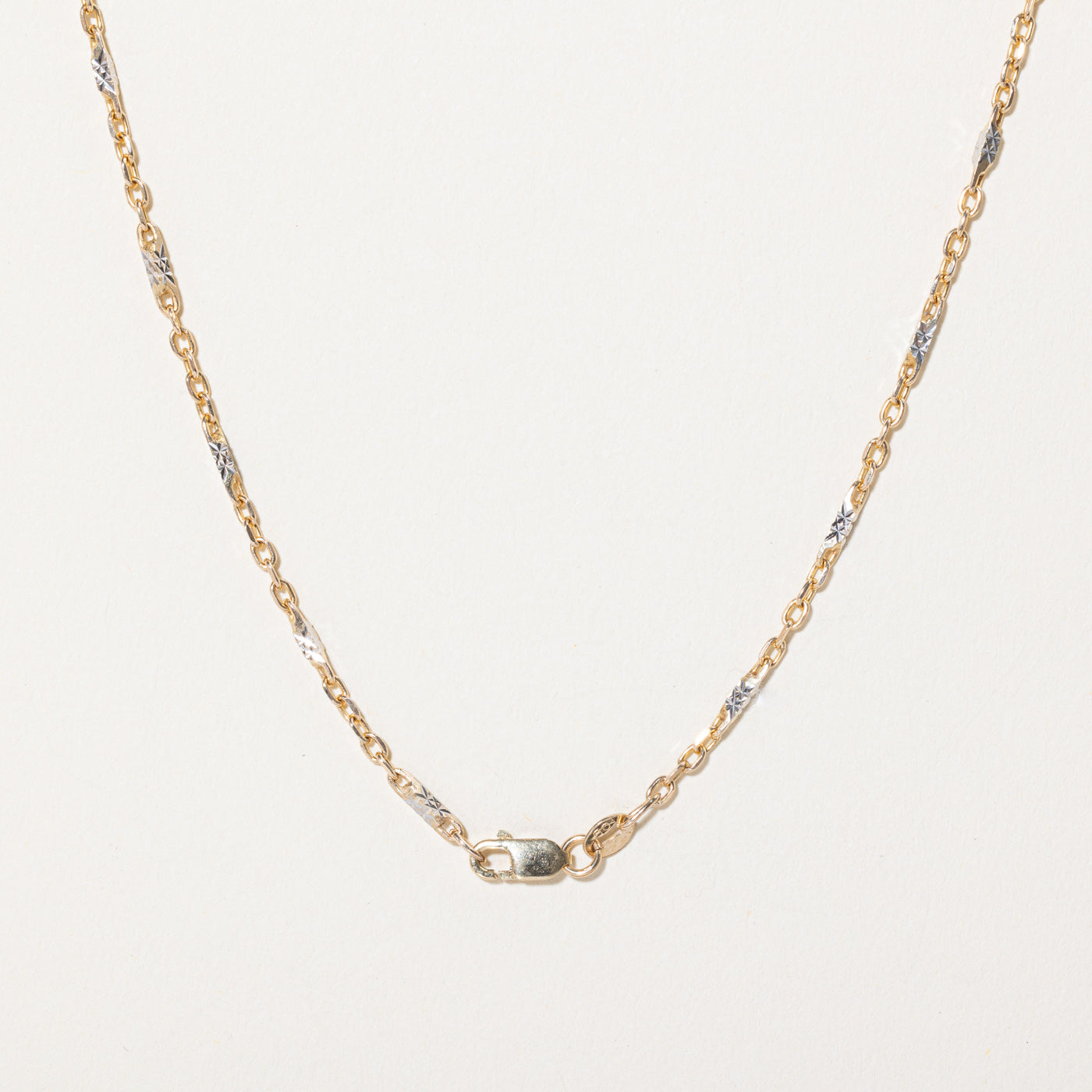 Chaîne en or bicolore 10 carats | 22 pouces |