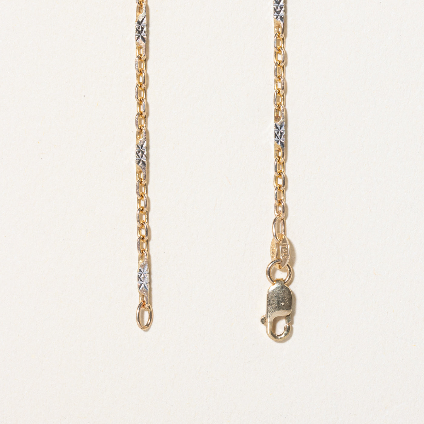 Chaîne en or bicolore 10 carats | 22 pouces |