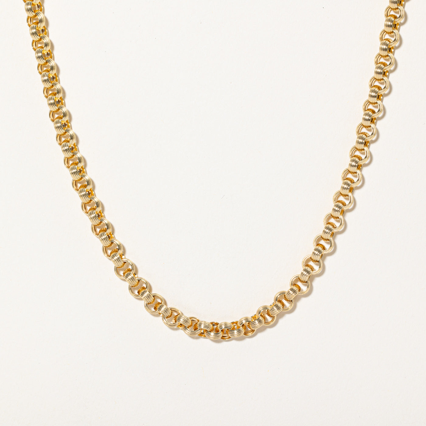 14k Yellow Gold Textured Rolo Chain | 18" |