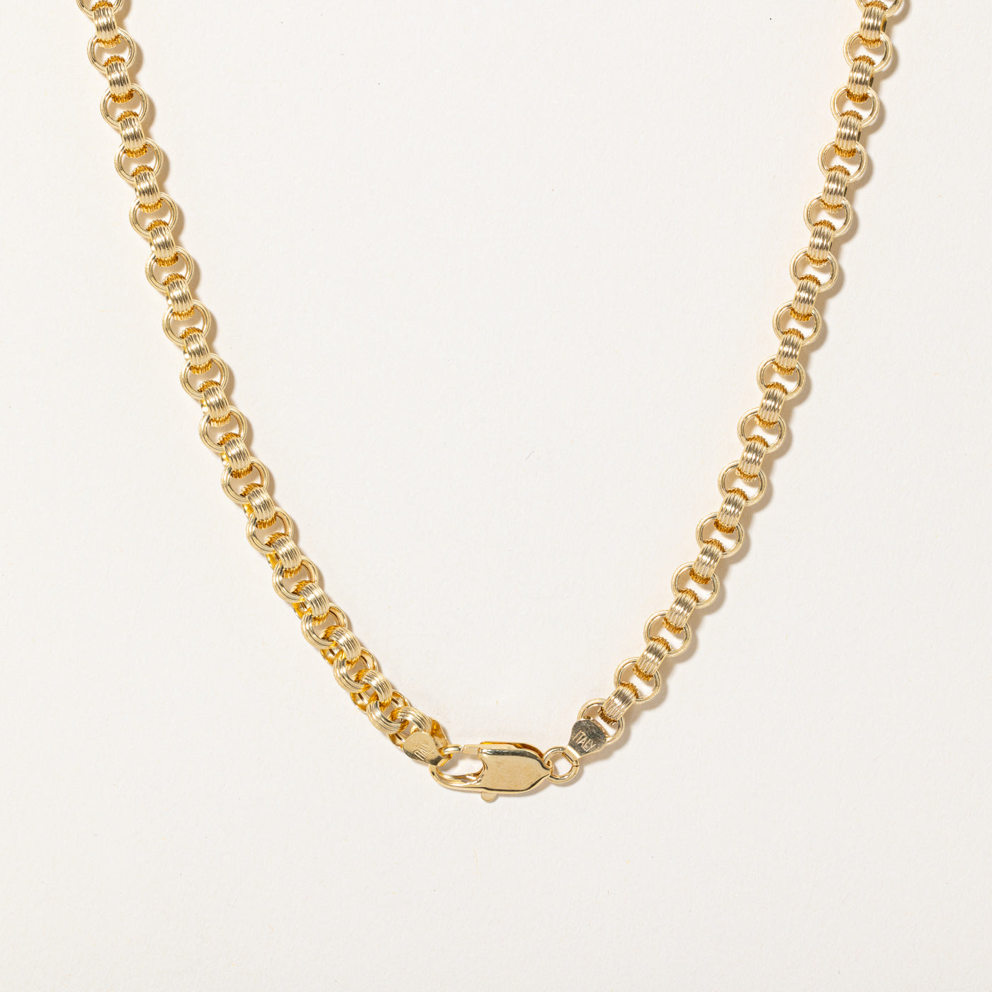 14k Yellow Gold Textured Rolo Chain | 18" |