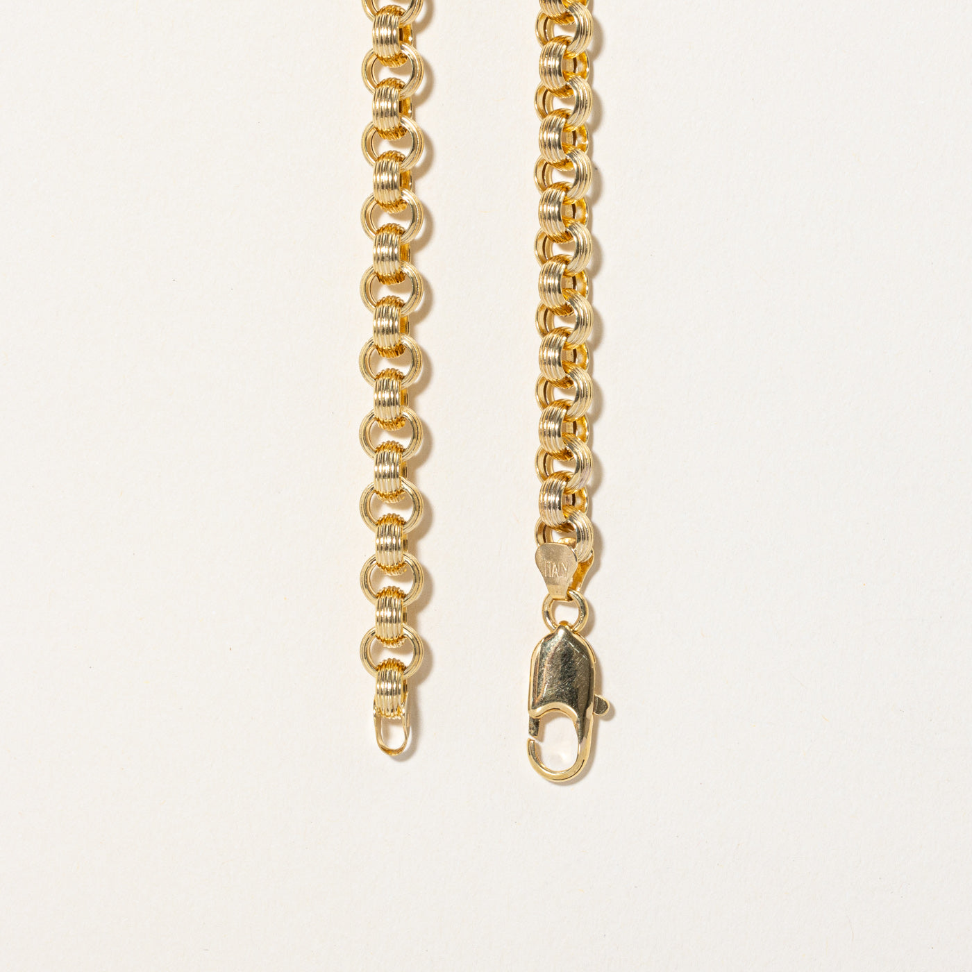 14k Yellow Gold Textured Rolo Chain | 18" |