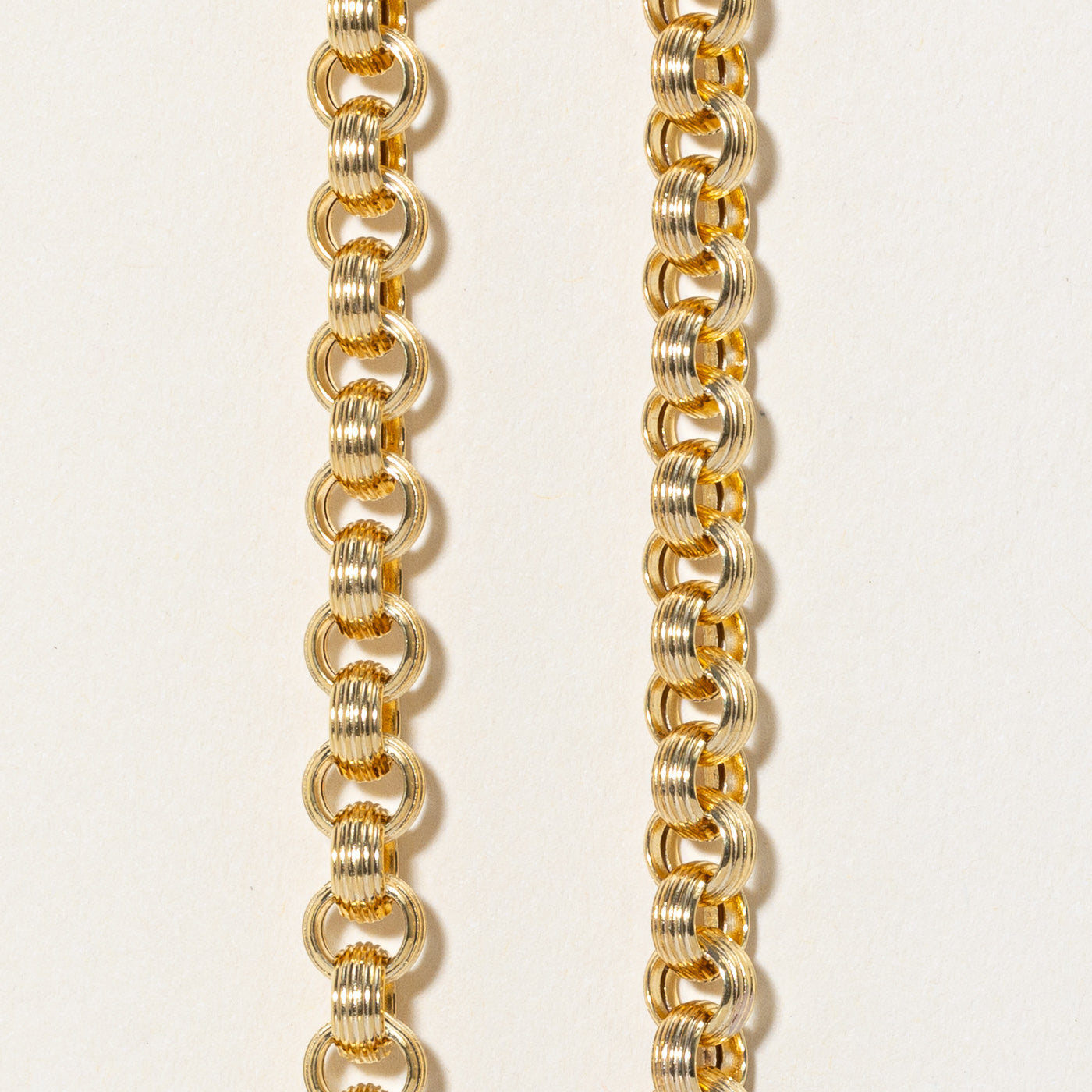 14k Yellow Gold Textured Rolo Chain | 18" |