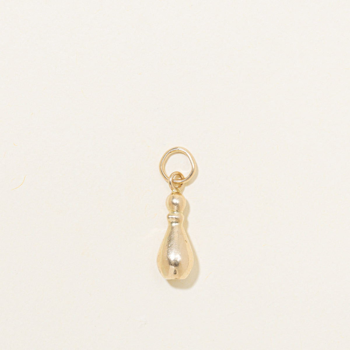 14k Yellow Gold Bowling Pin Charm
