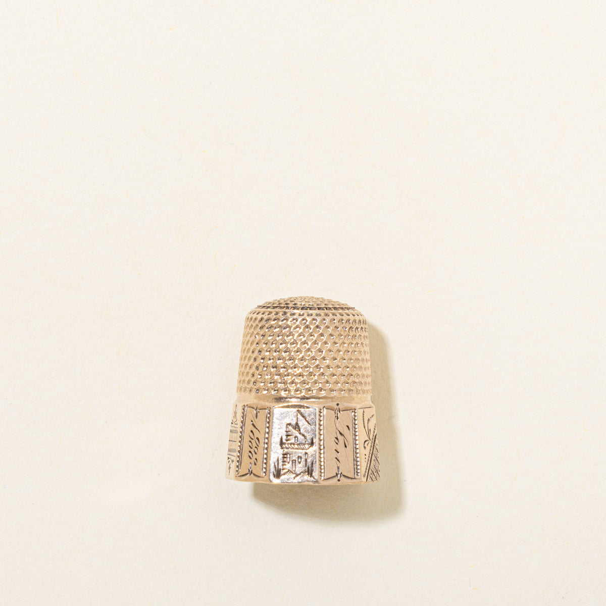 9k Yellow Gold Engraved Thimble