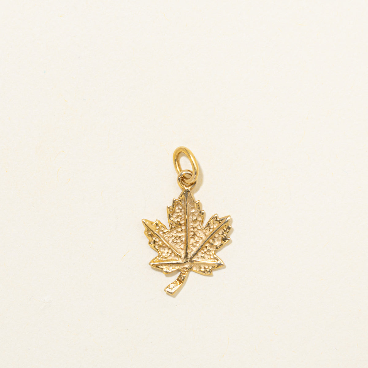 14k Yellow Gold Engraved Maple Leaf Charm