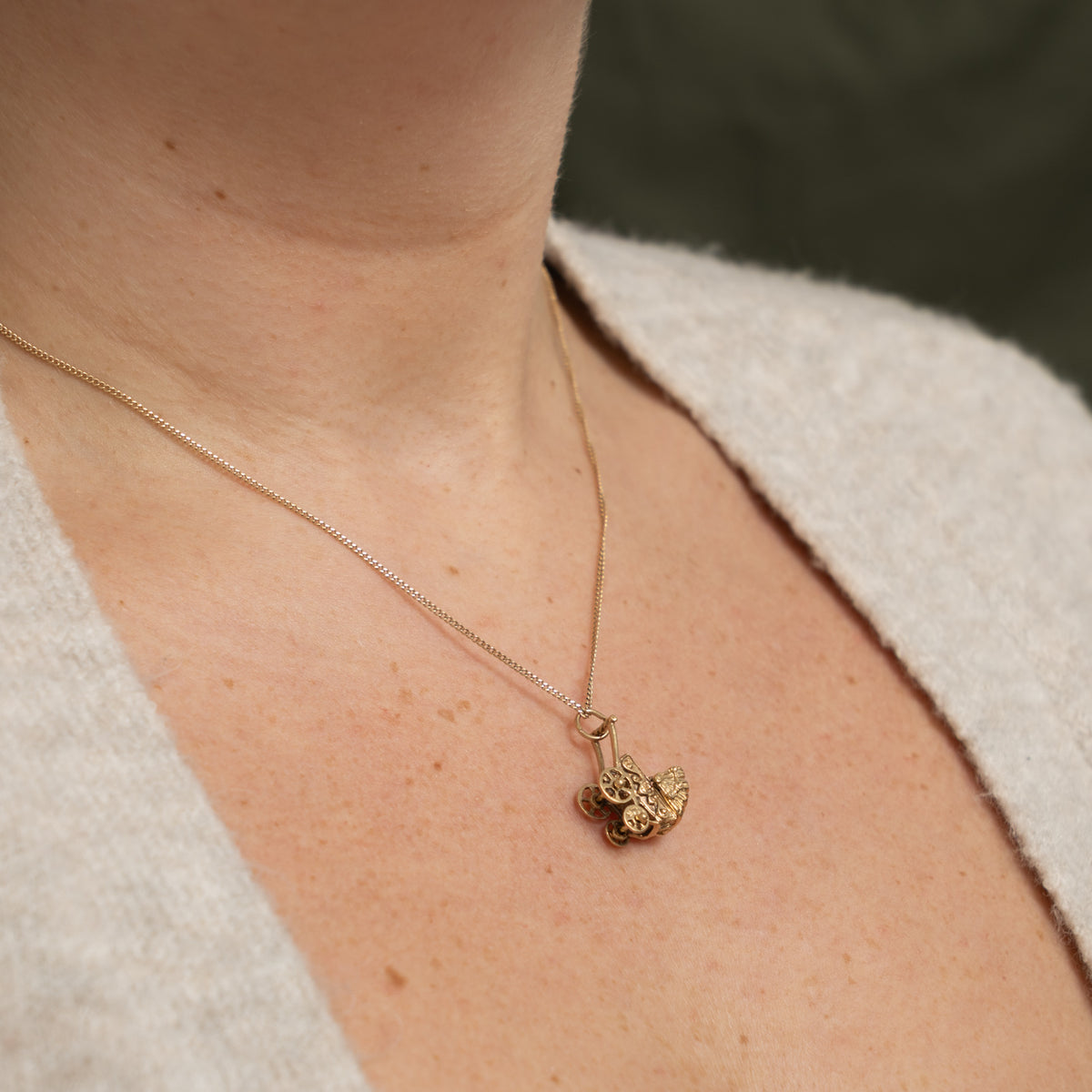 10k Yellow Gold Baby Carriage Charm