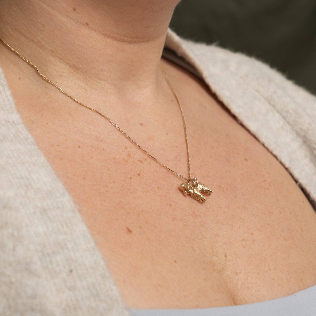 10k Yellow Gold Textured Poodle Charm