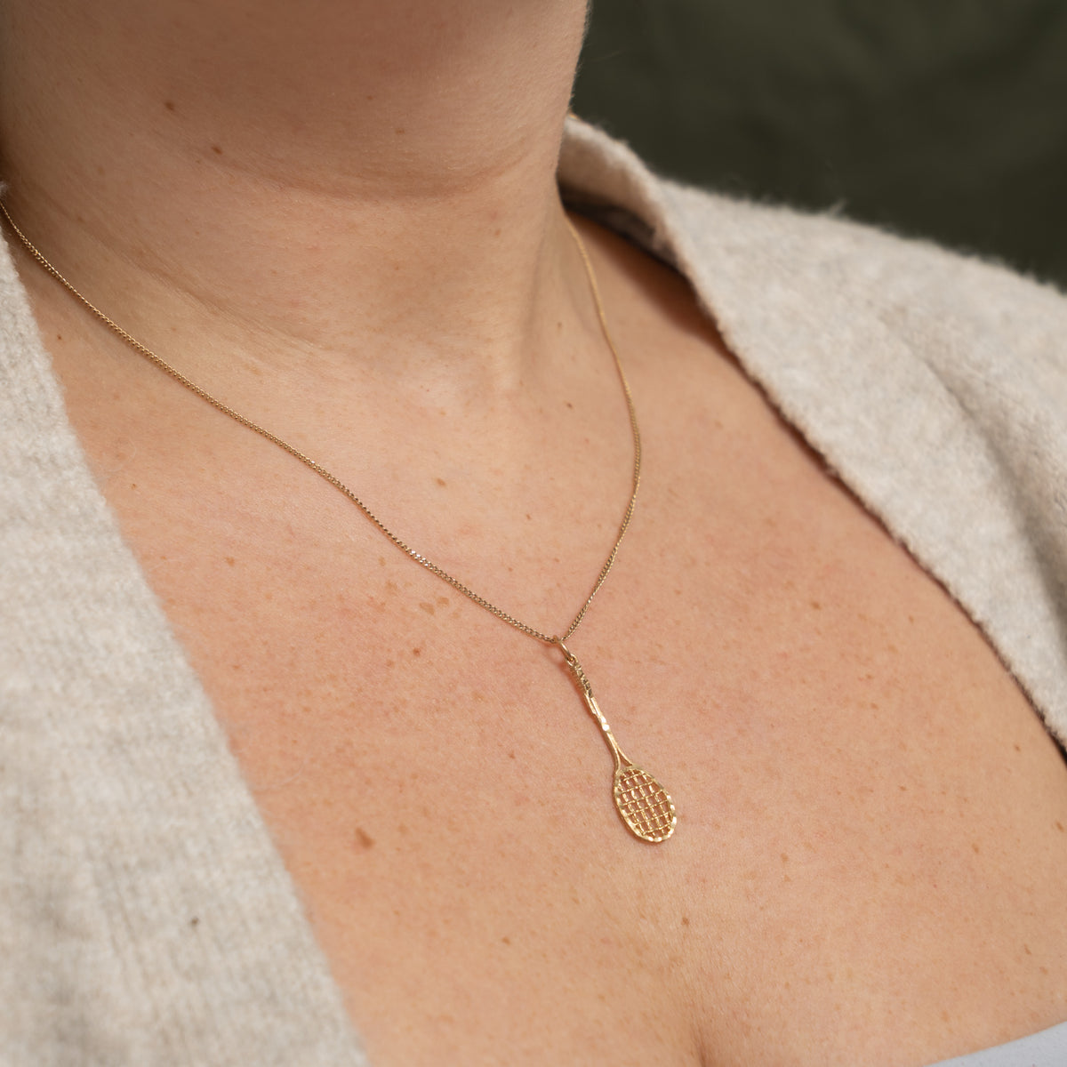 10k Yellow Gold Tennis Racket Charm
