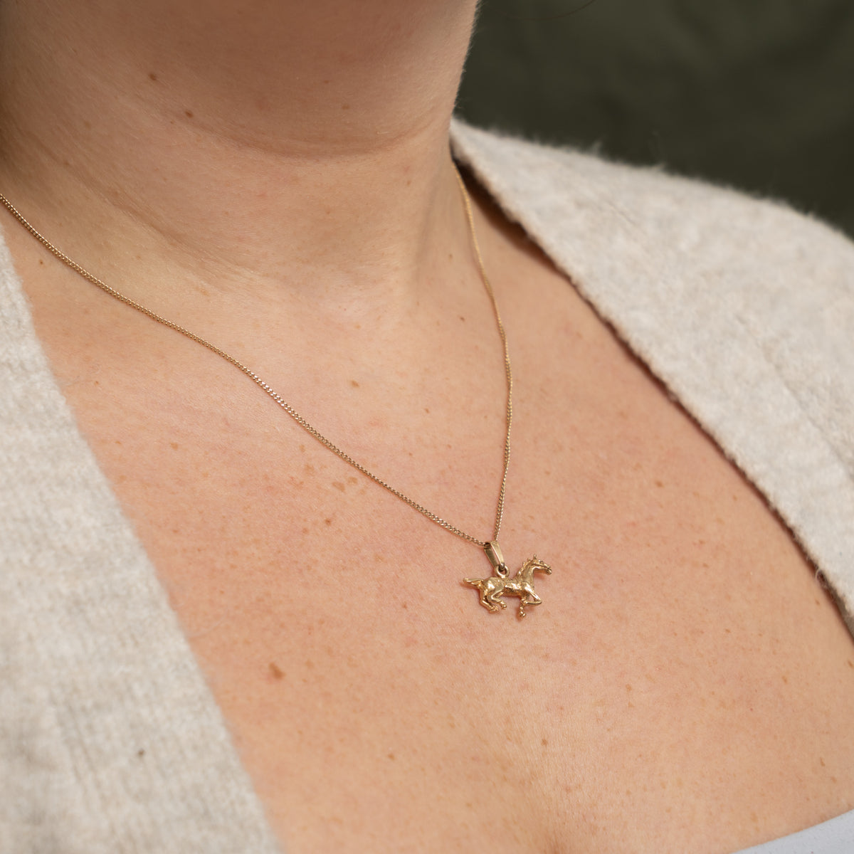 10k Yellow Gold Horse Pendant