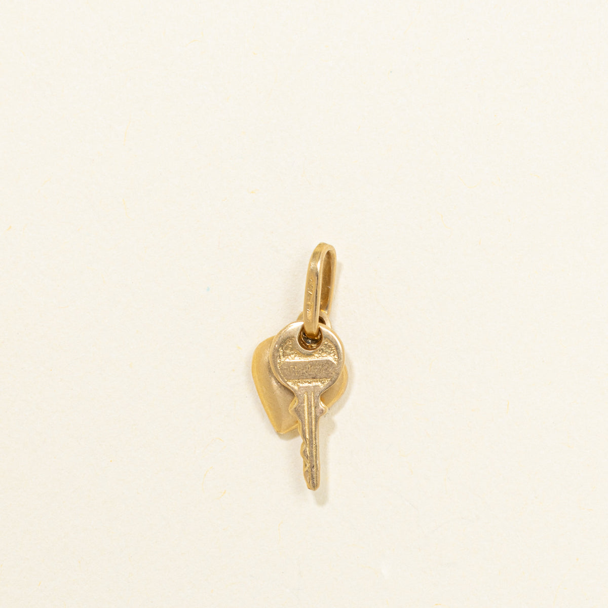Italian 18k Yellow Gold Key & Heart Charm