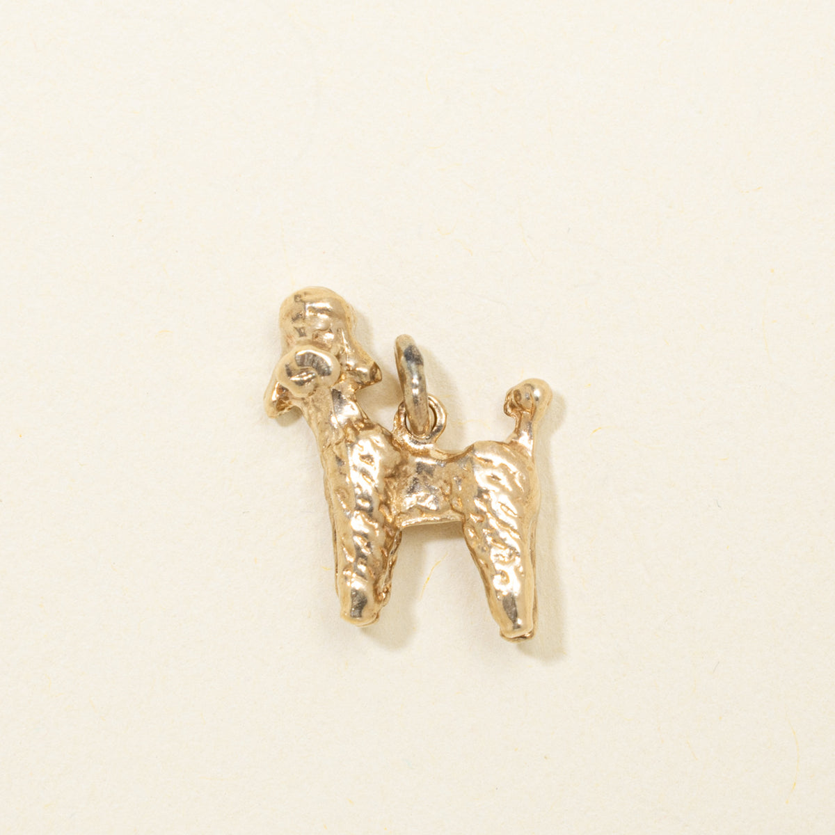 10k Yellow Gold Textured Poodle Charm