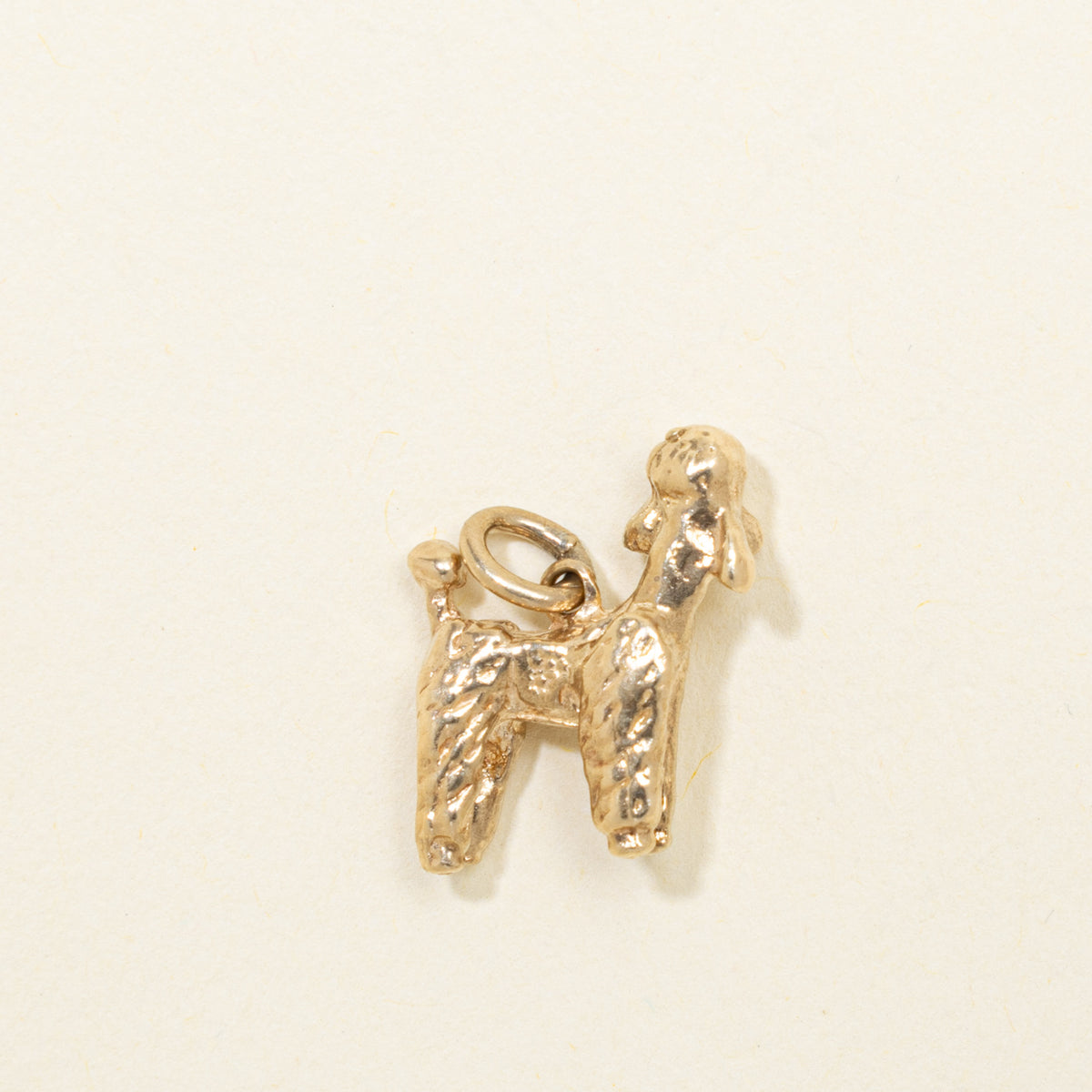 10k Yellow Gold Textured Poodle Charm