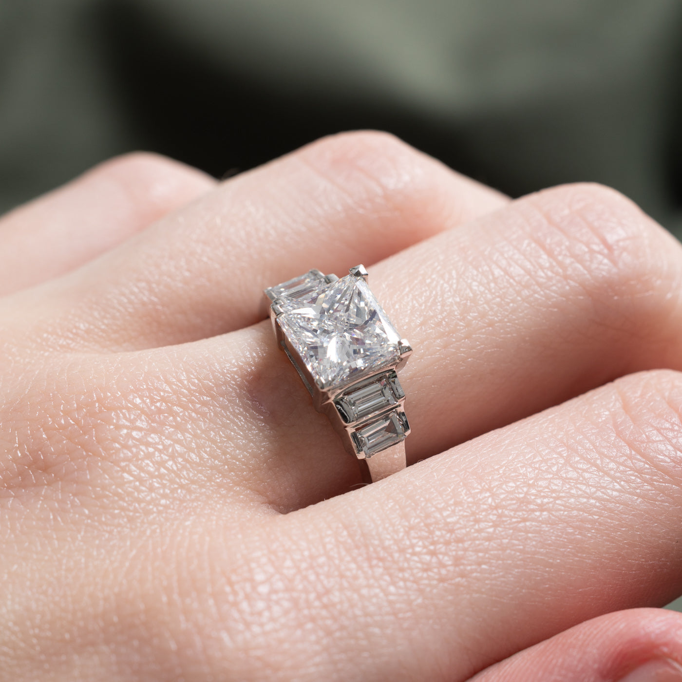 3.01ct GIA-graded Natural Diamond Engagement Ring | GIA 3.01ct | 0.80ctw | SZ 7.25