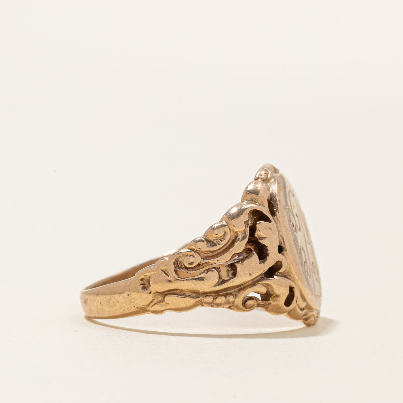 10k Yellow Gold Initial "AZG" Signet Ring | SZ 11