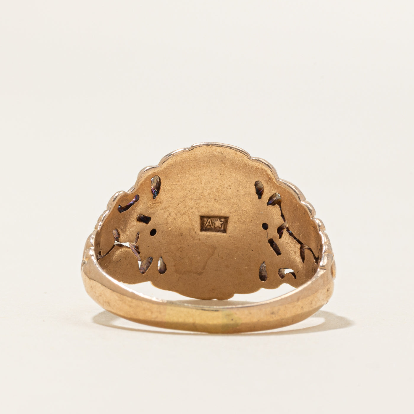 10k Yellow Gold Initial "AZG" Signet Ring | SZ 11