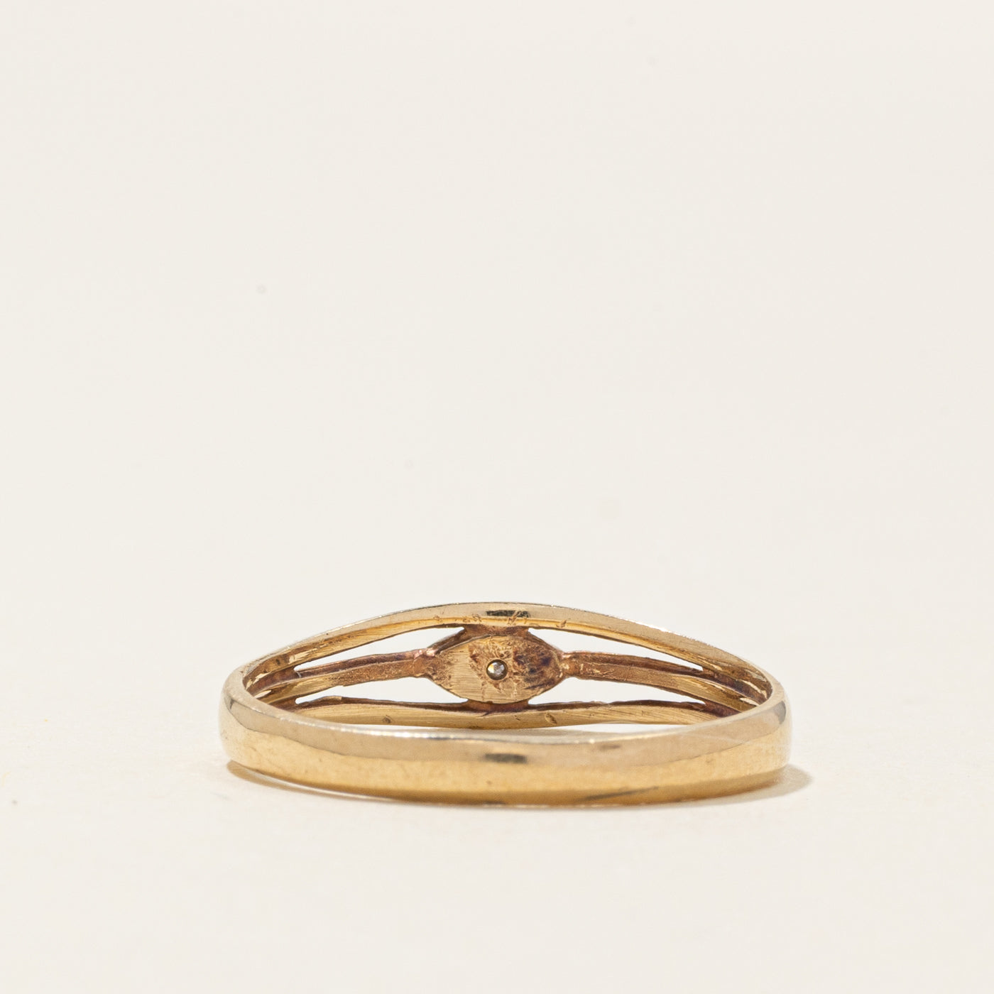 Yellow Gold Diamond Open Shank Band | SZ 6