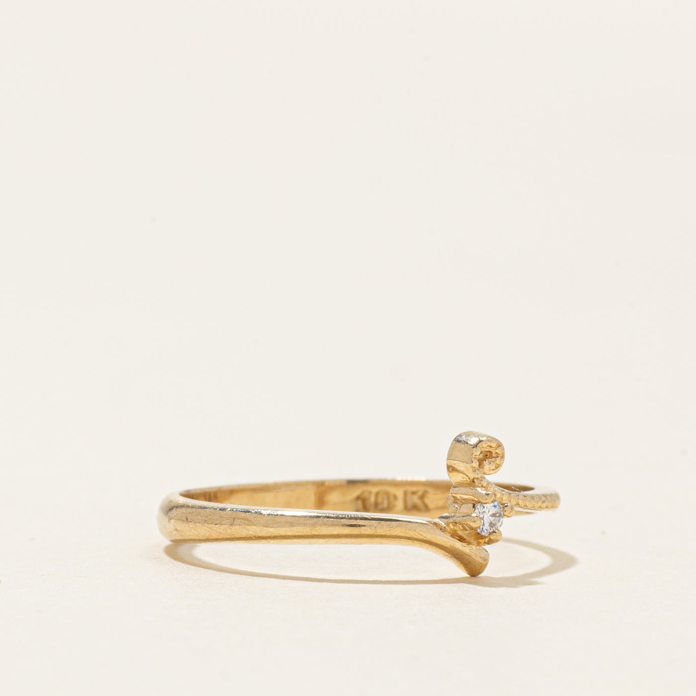 Diamond Textured Bypass Ring | SZ 5.25