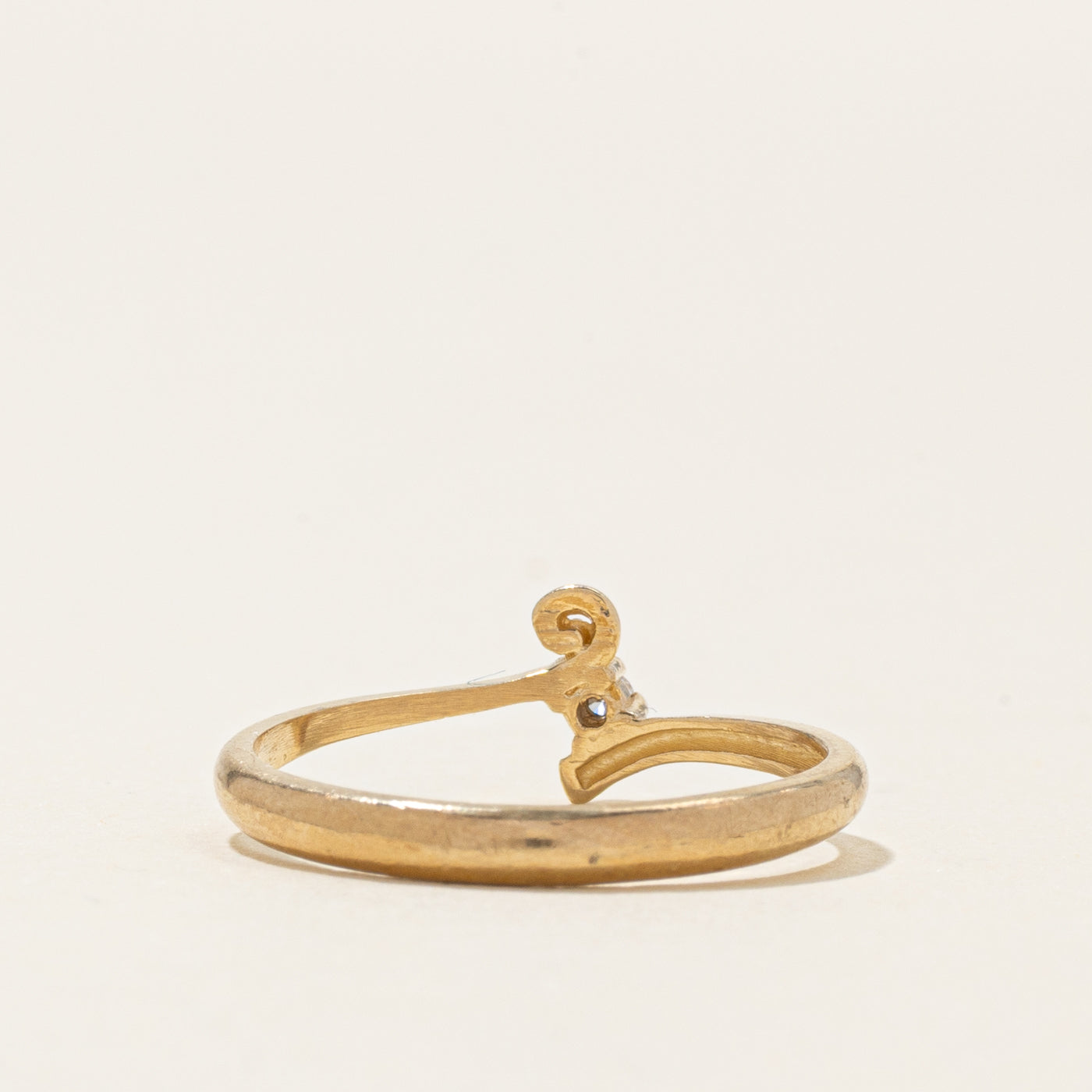 Diamond Textured Bypass Ring | SZ 5.25