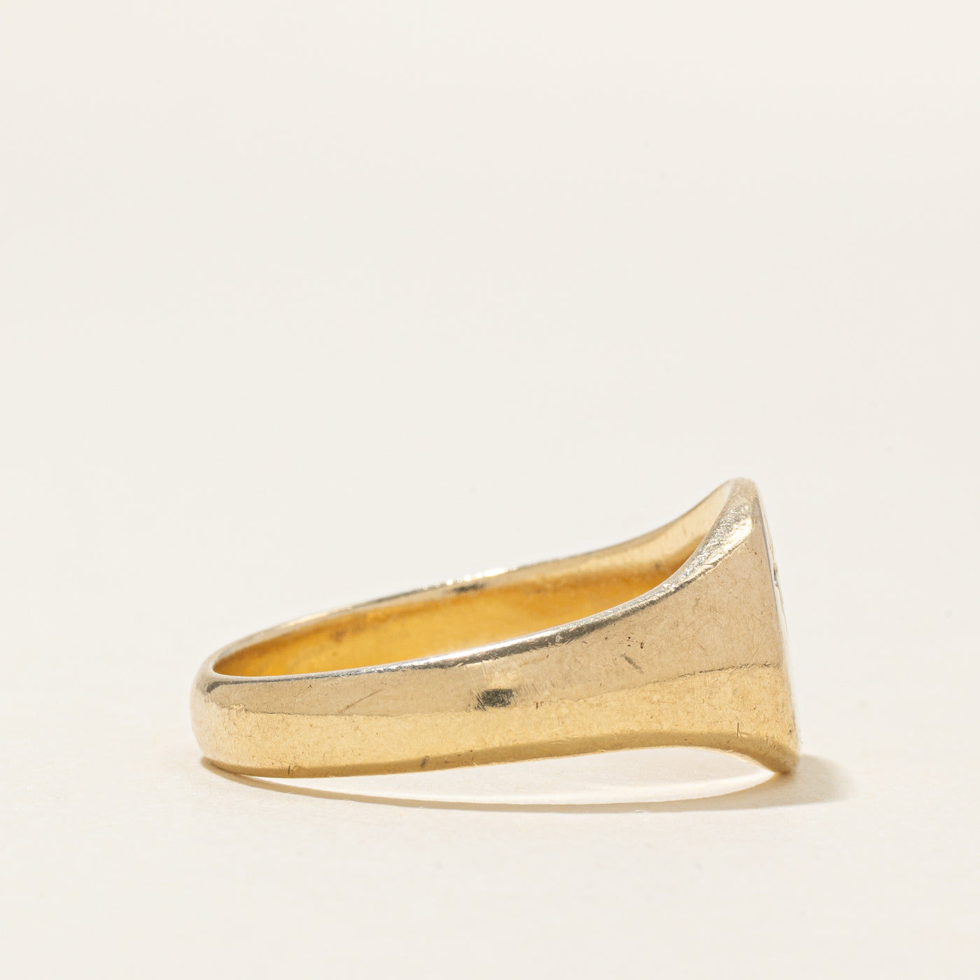 Star Set Diamond "N" Initial Signet Ring | SZ 11.25