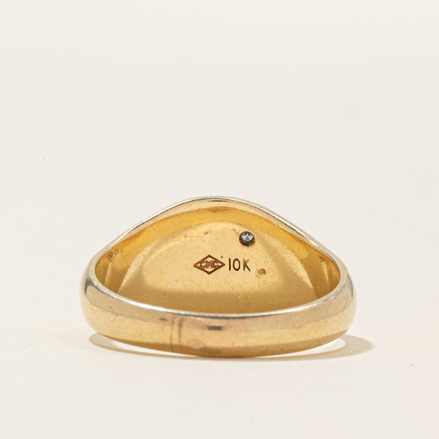 Star Set Diamond "N" Initial Signet Ring | SZ 11.25