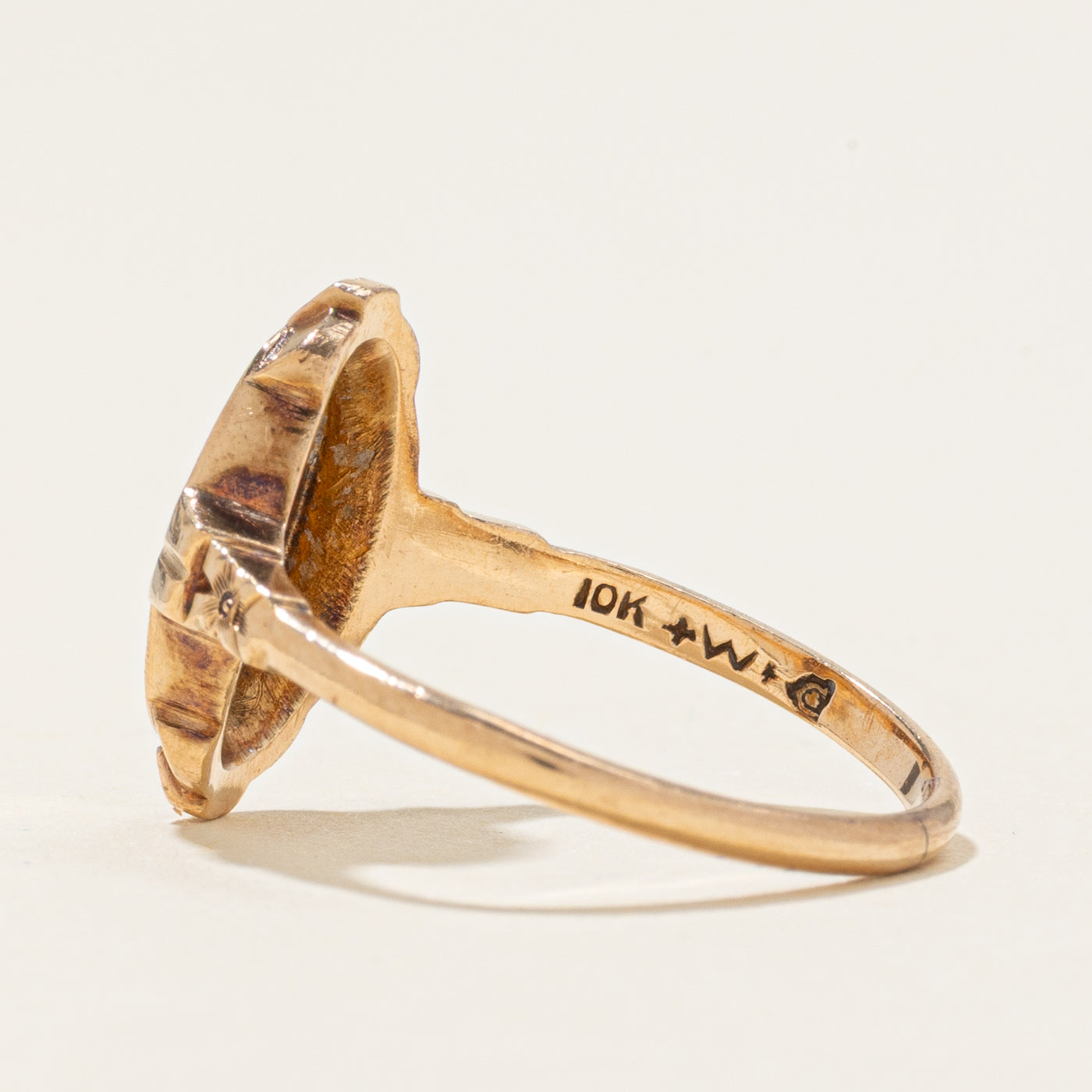 10k Yellow Gold "HS" Initial Signet Ring | SZ 6.25