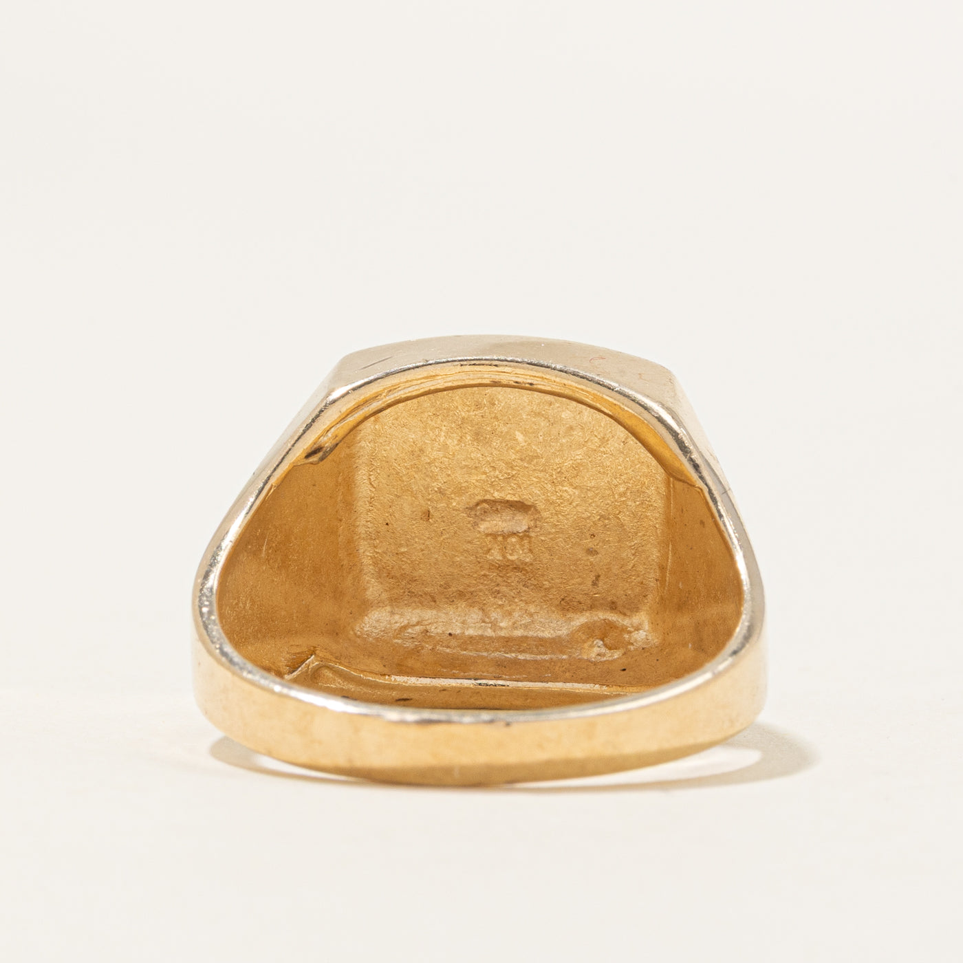 10k Yellow Gold Textured Signet Ring | SZ 10