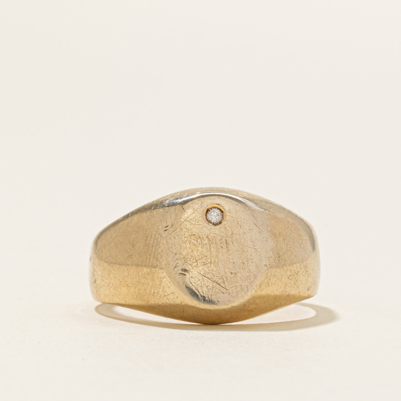 Single Diamond Signet Ring | SZ 7