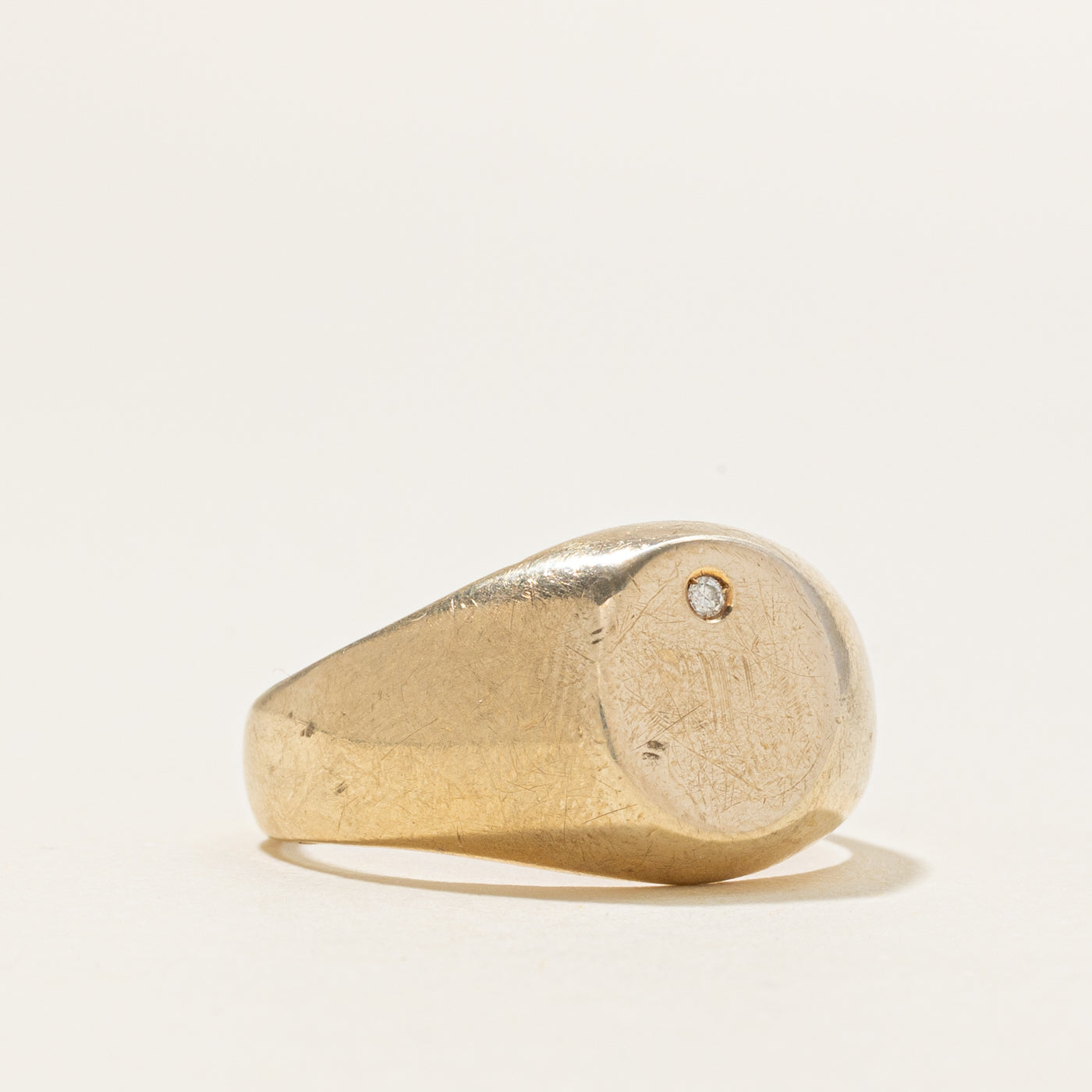 Single Diamond Signet Ring | SZ 7