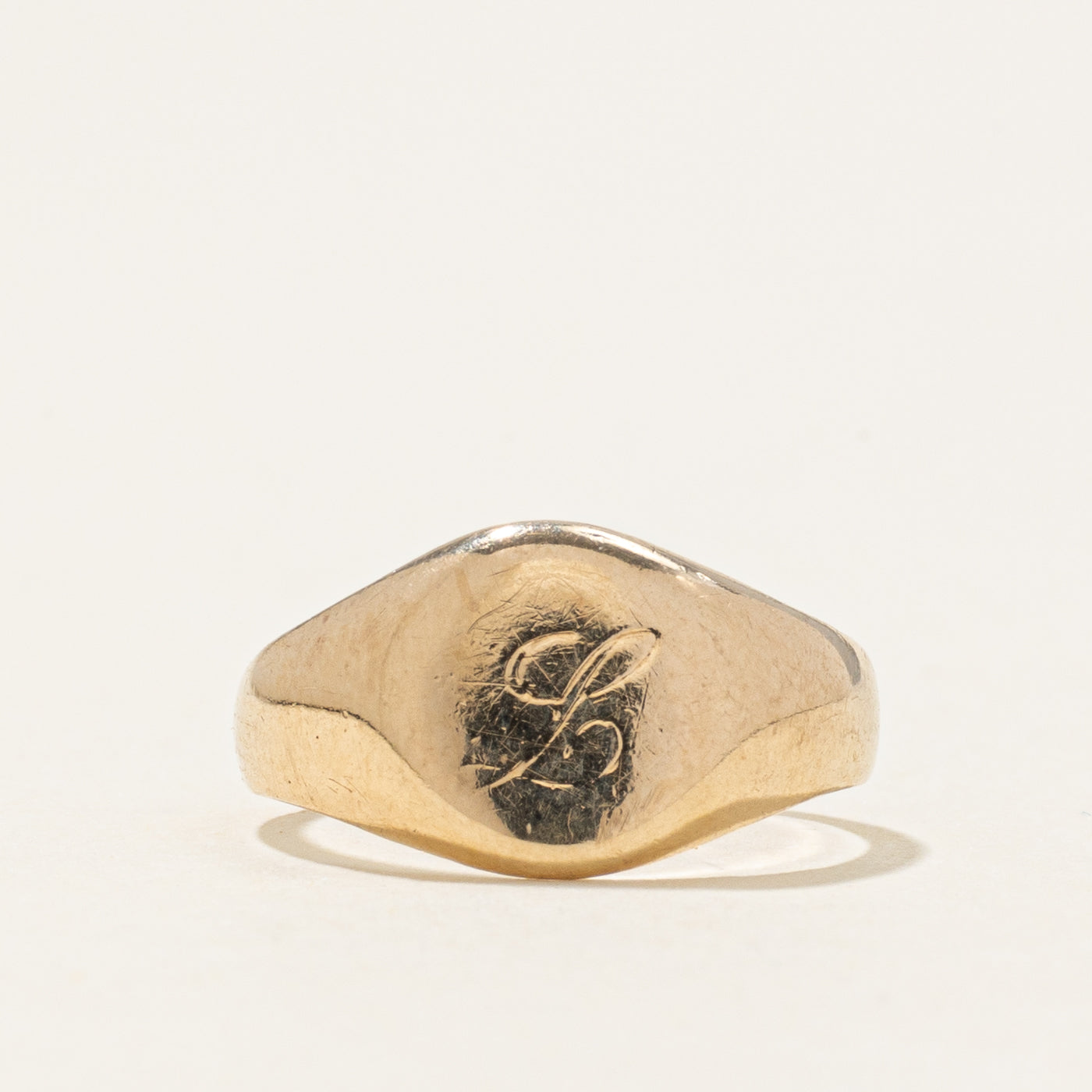 10k Yellow Gold "L" Signet Ring | SZ 2.25