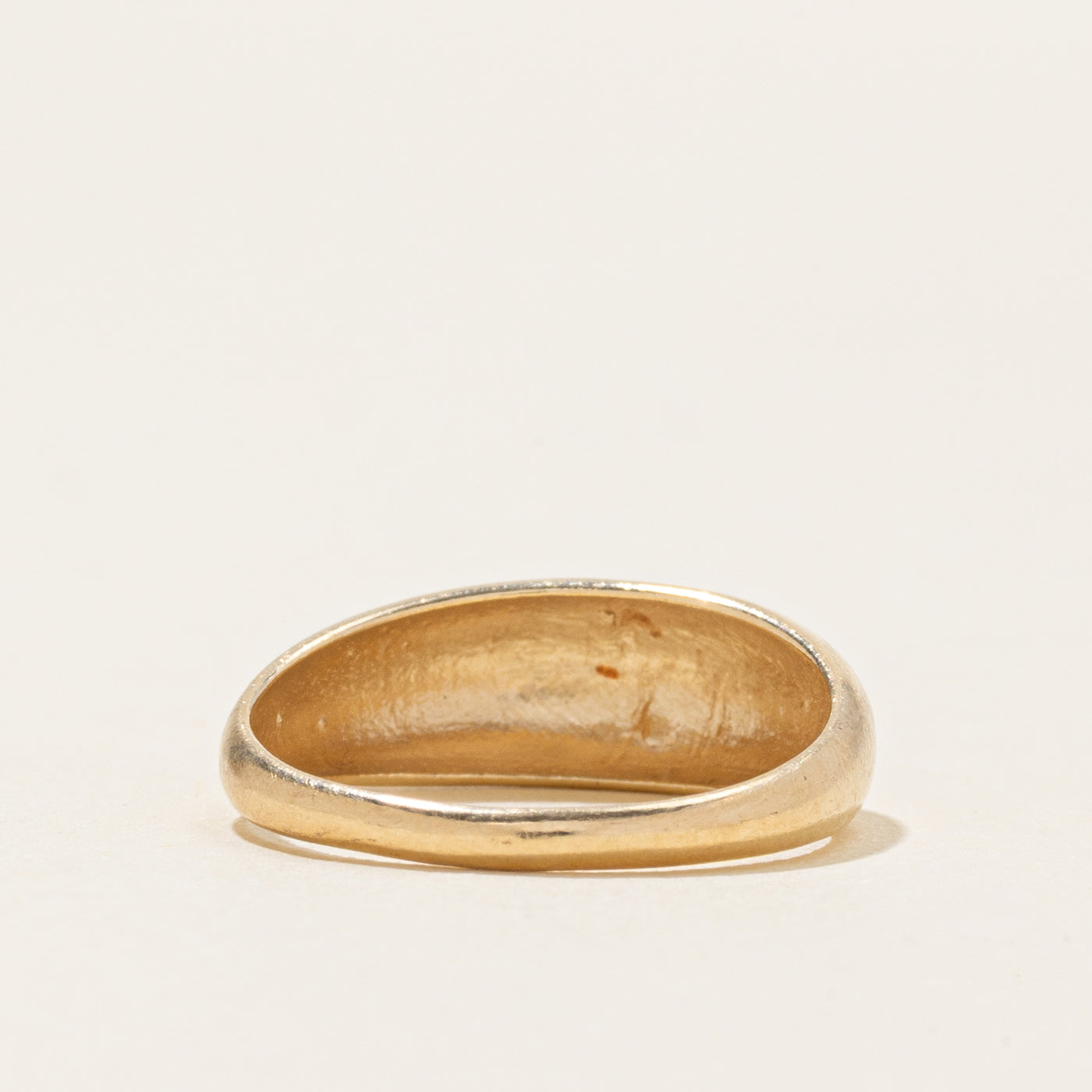 Bague bombée en or jaune 14 carats | Taille 5