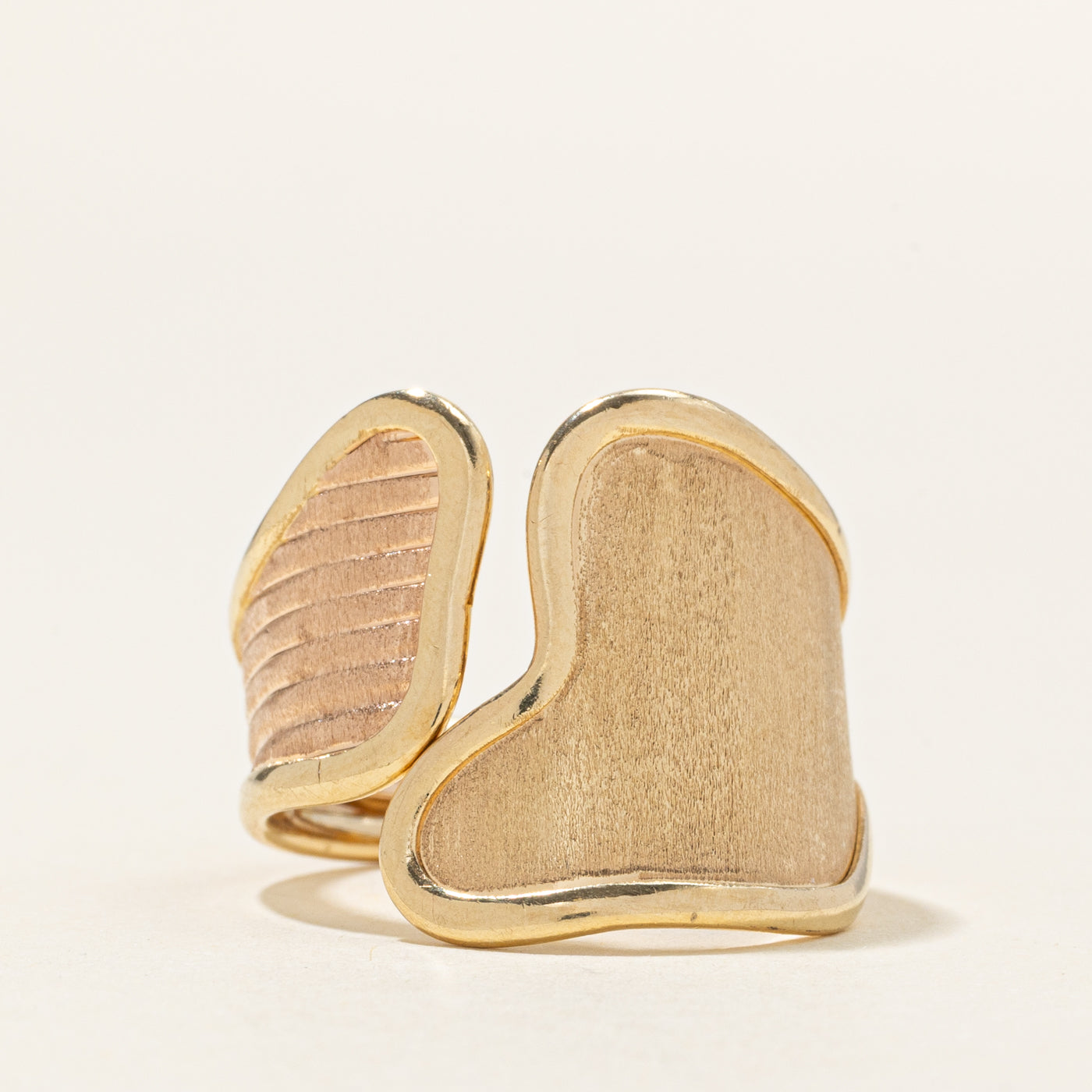 14k Yellow & Rose Gold Textured Ring | SZ 8.5