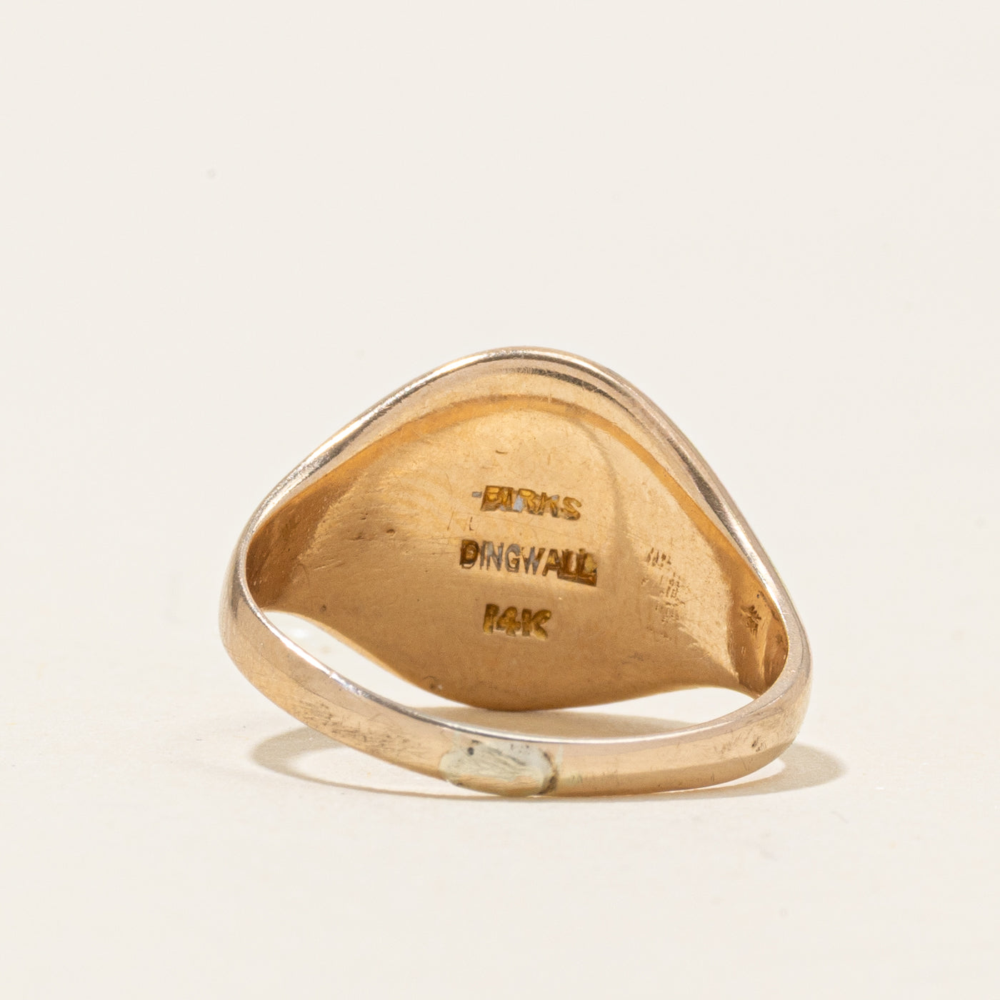 'Birks' 14k Yellow Gold Crest Signet Ring | SZ 5