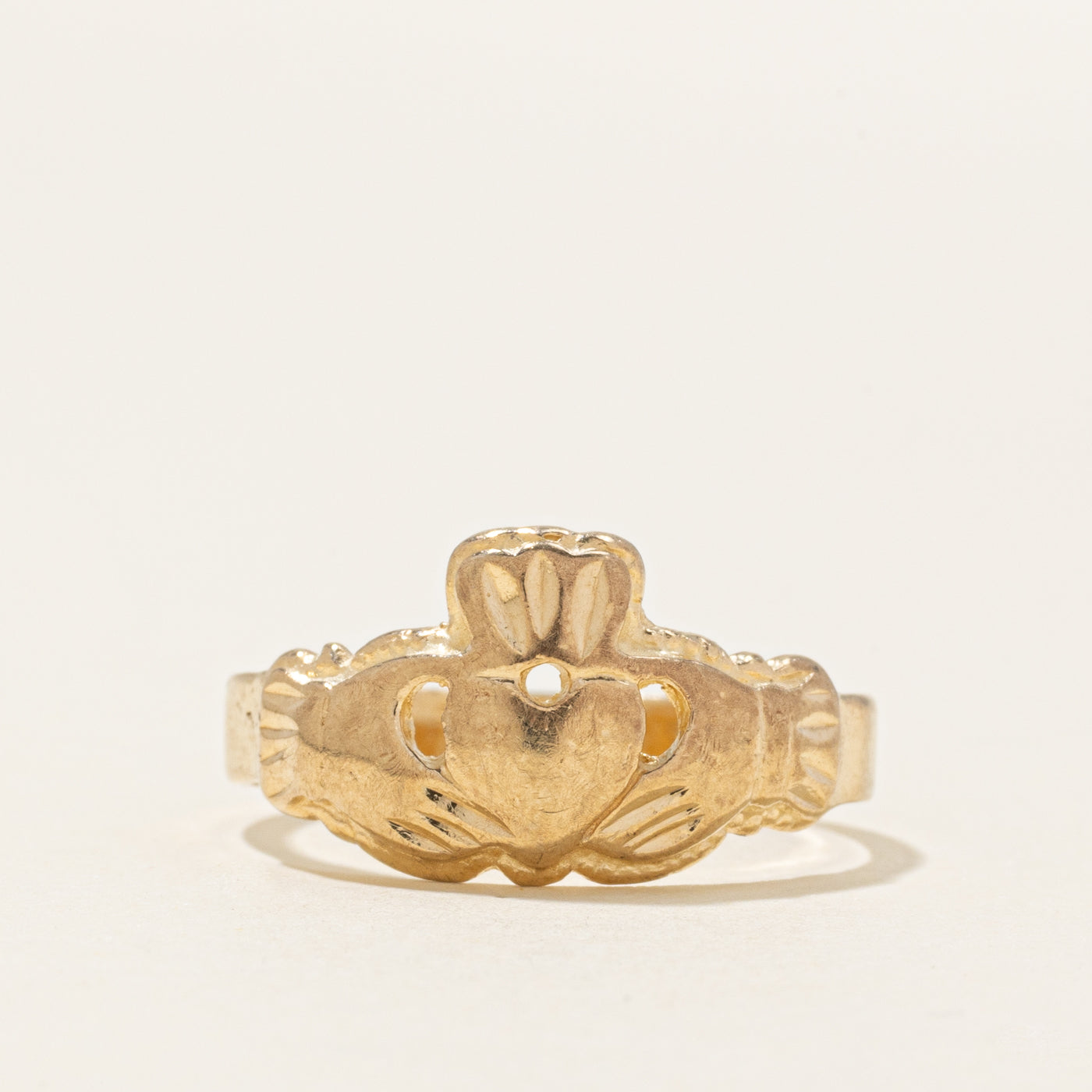 10k Yellow Gold Claddagh Ring | SZ 8.5