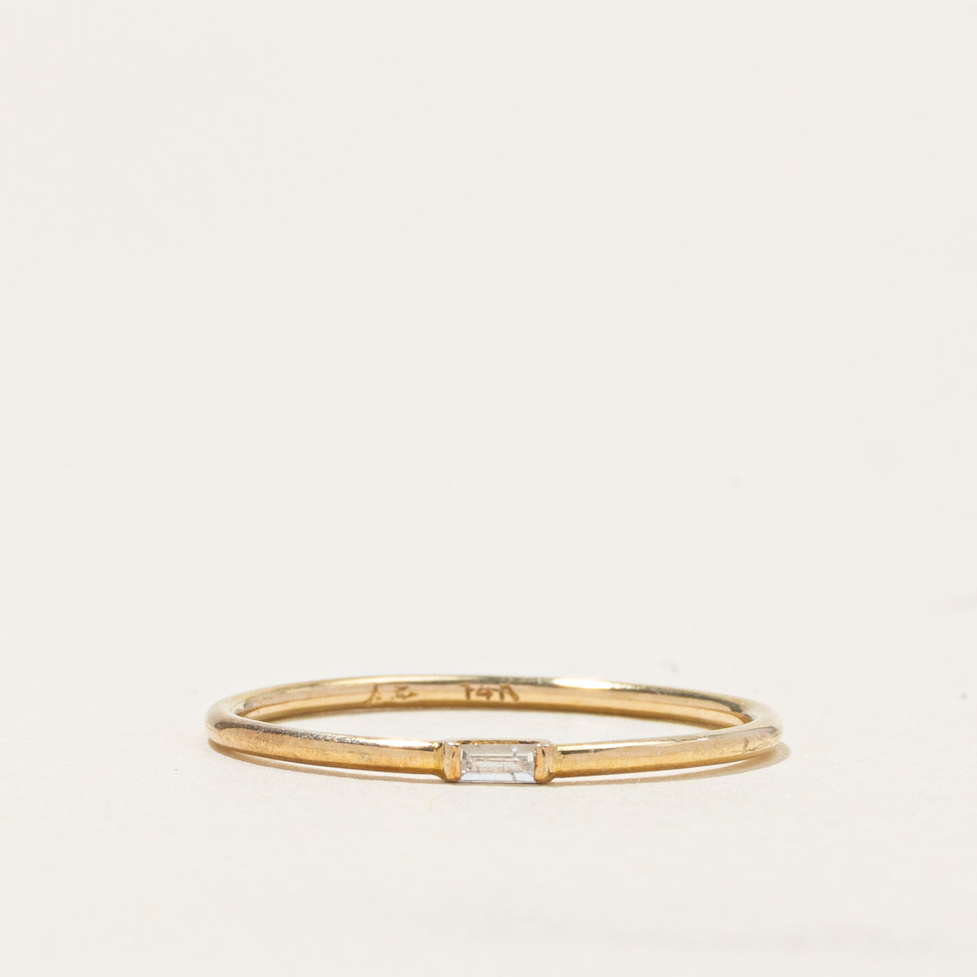 Baguette Cut Diamond Thin Stacking Band | SZ 5