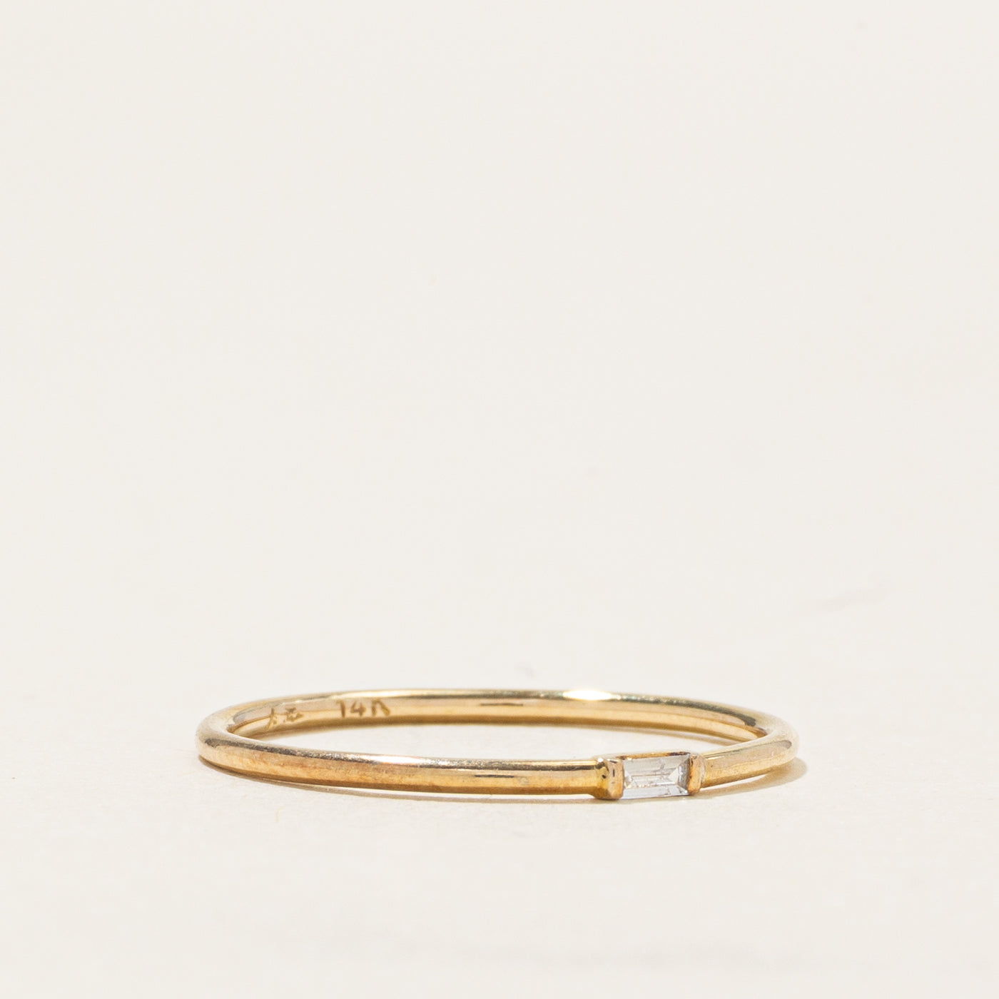 Baguette Cut Diamond Thin Stacking Band | SZ 5