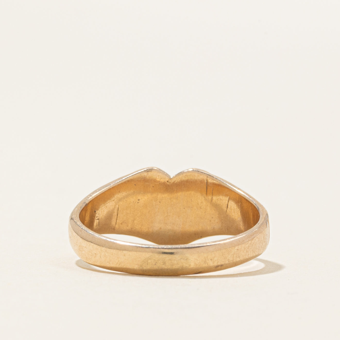 10k Yellow Gold Heart Signet Ring | SZ 7