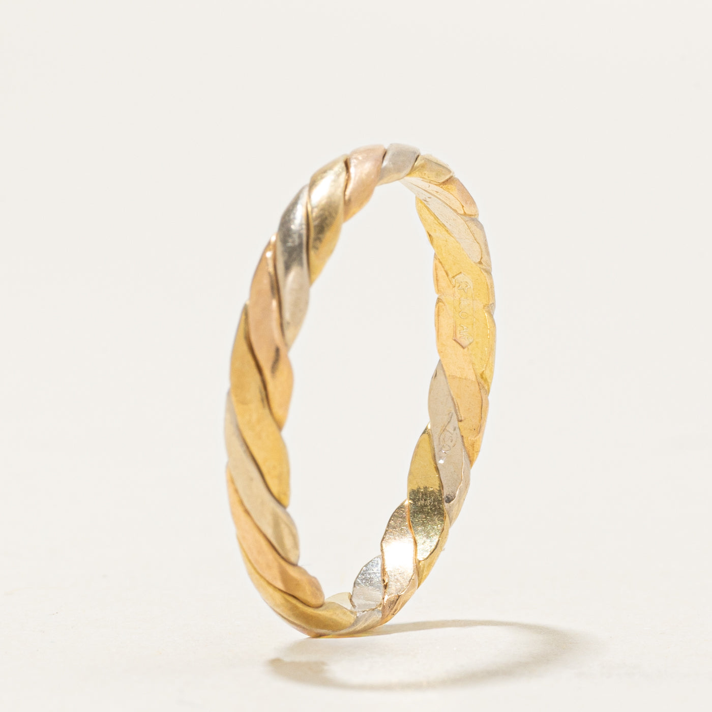 18k Tri Gold Twisted Band | 2.90mm | SZ 8.5