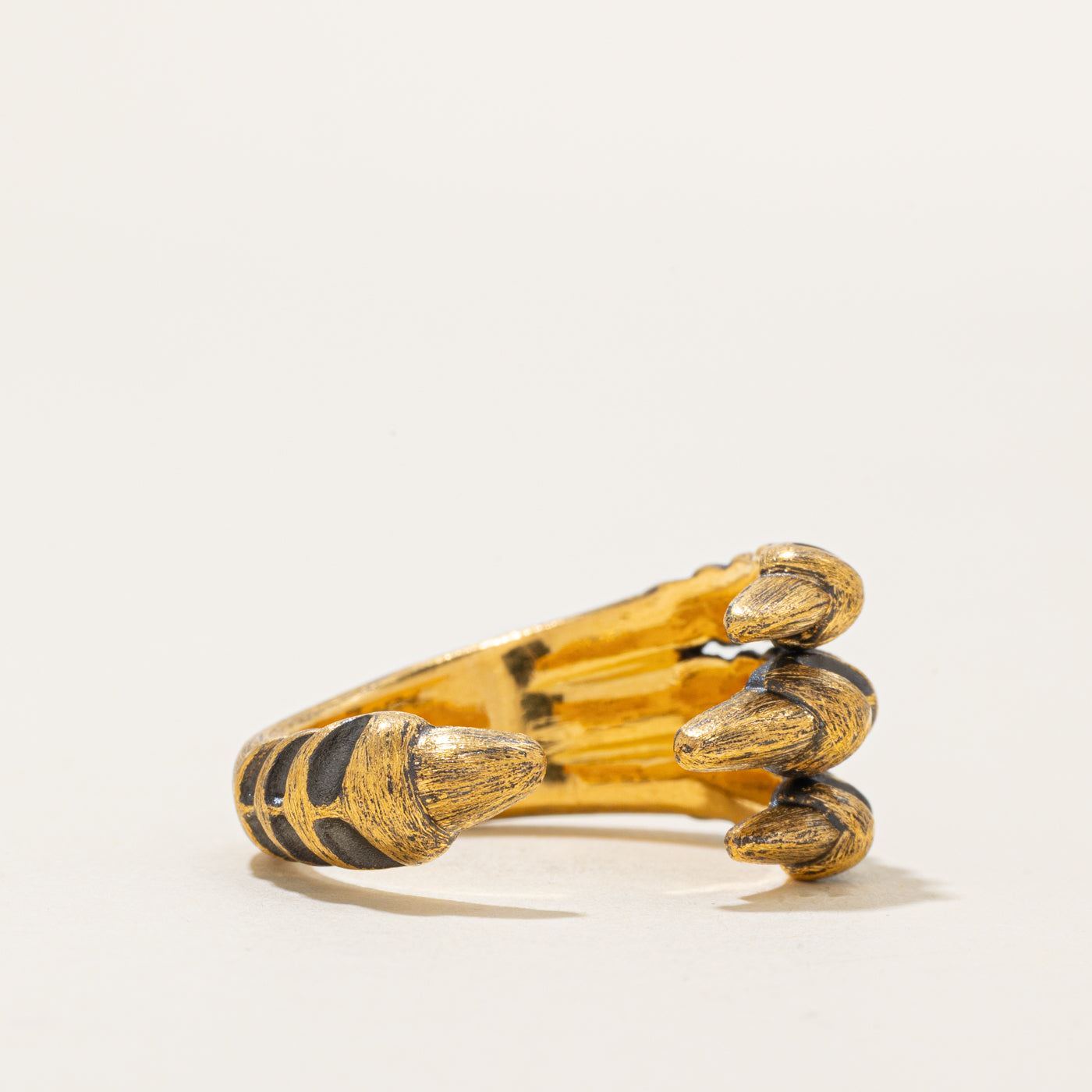24k Yellow Gold Claw Ring | SZ 9.5