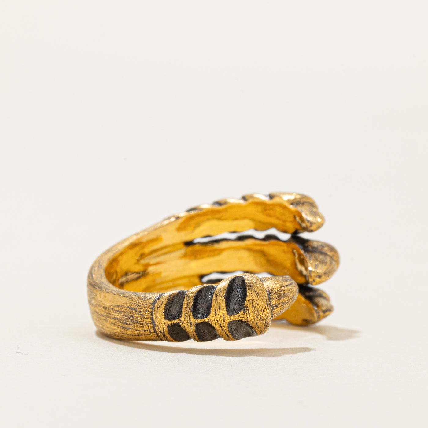 24k Yellow Gold Claw Ring | SZ 9.5